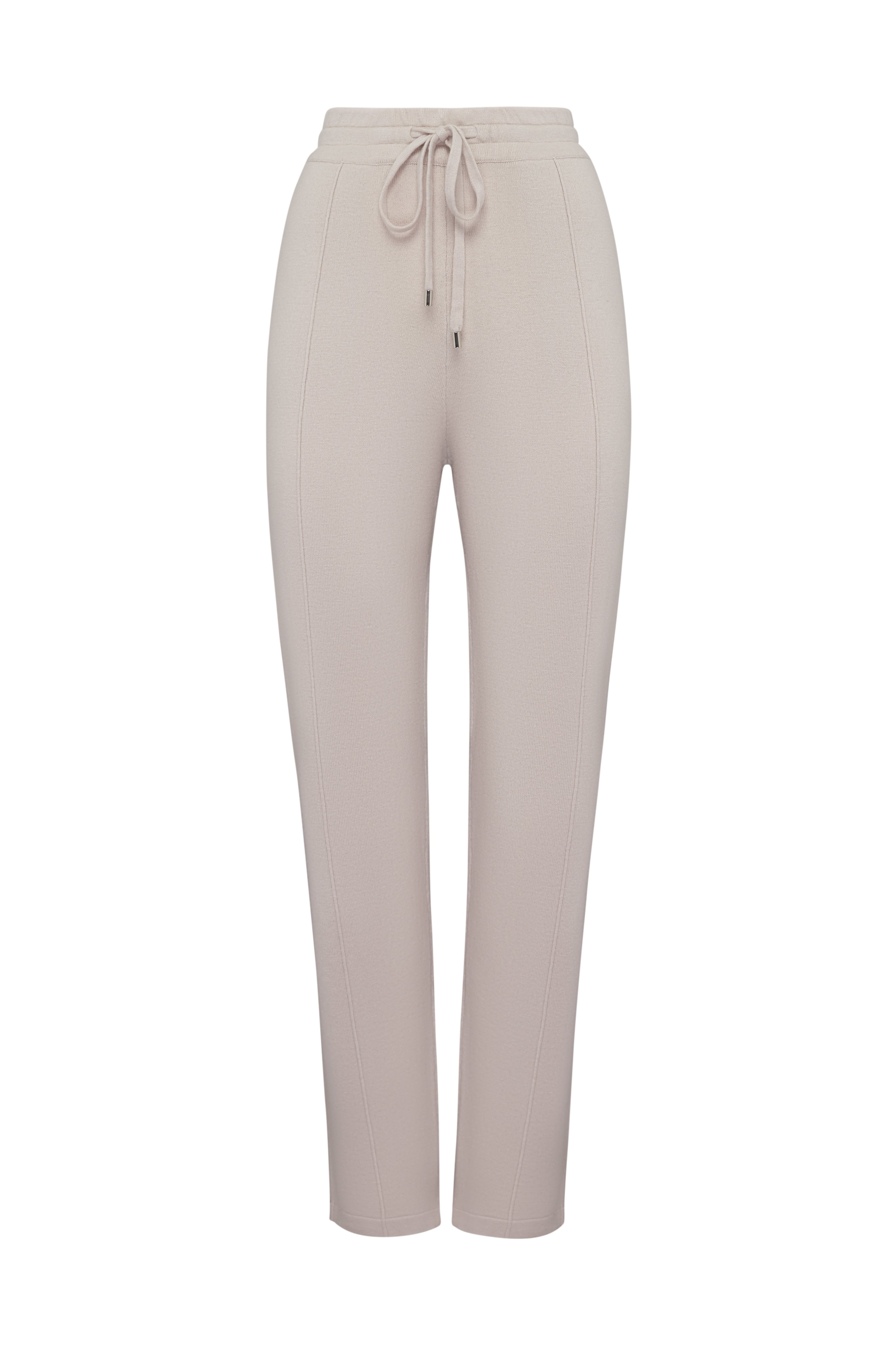 Зауженные брюки на резинке в бежевом цвете 1