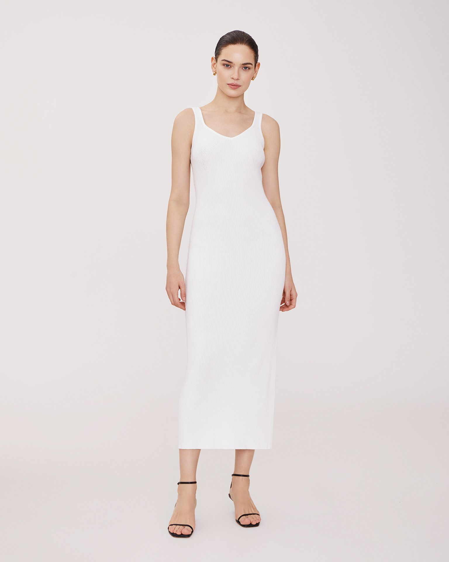 Платье миди белого цвета 2