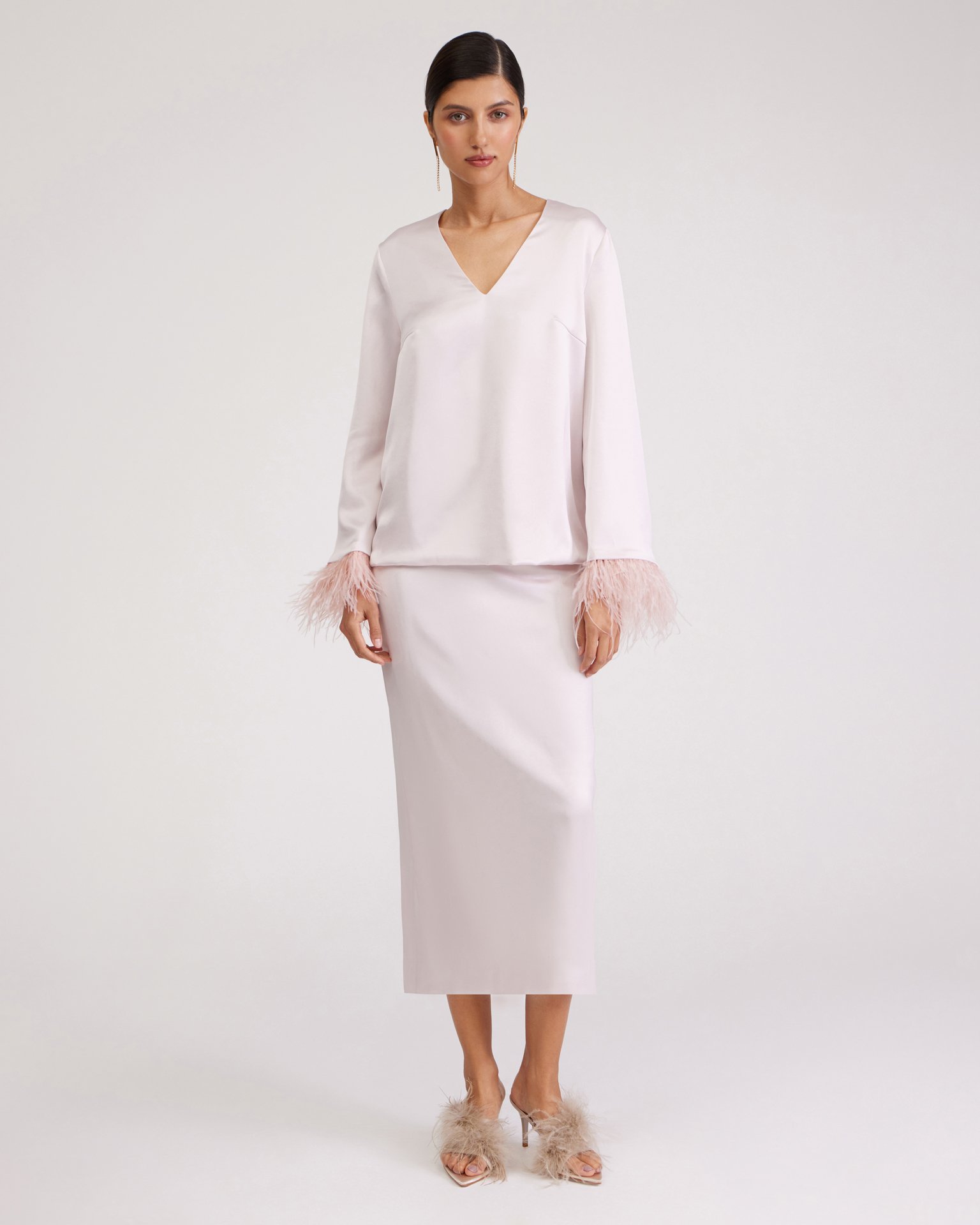 Атласная юбка миди 2