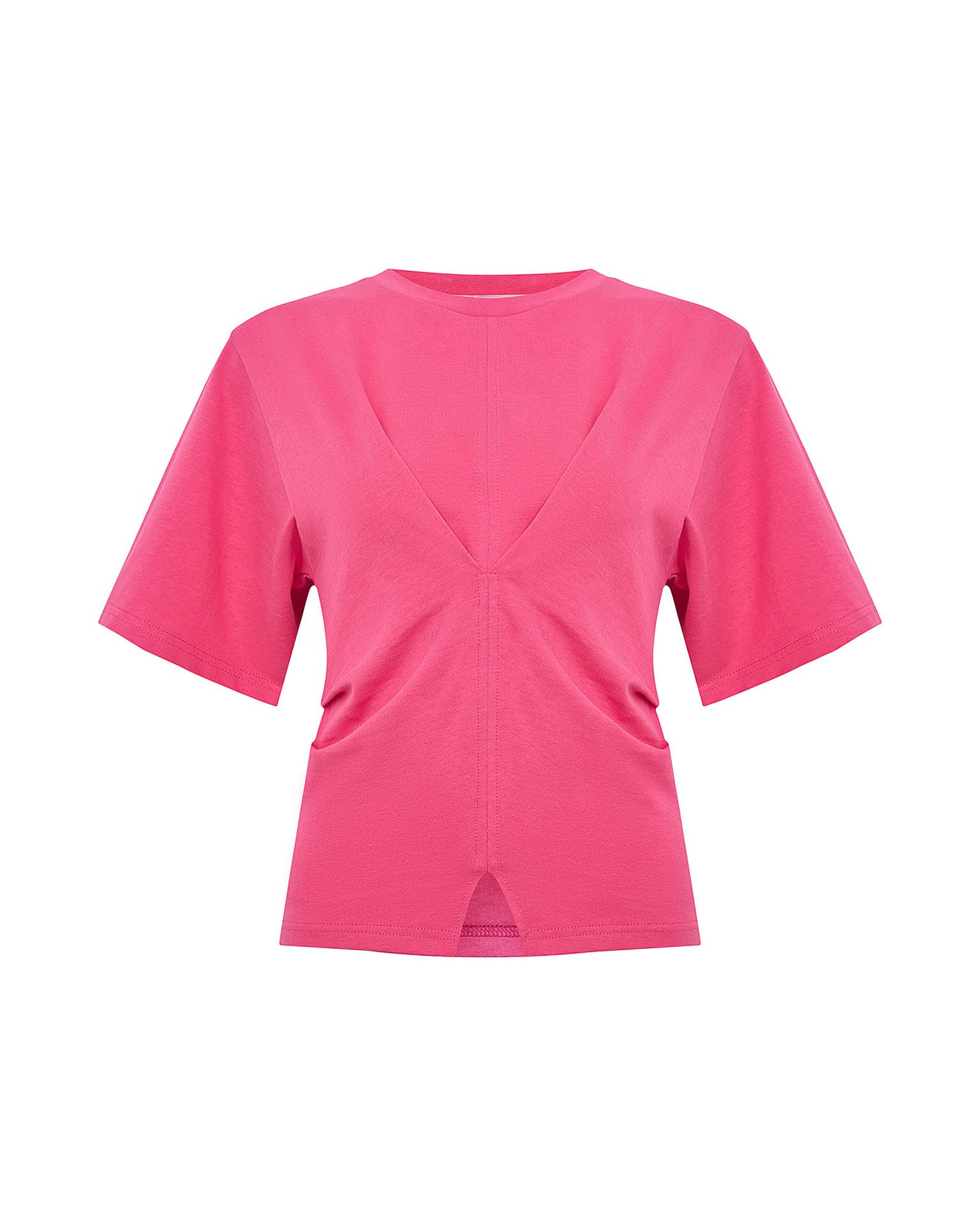 Приталенная футболка в розовом цвете 1