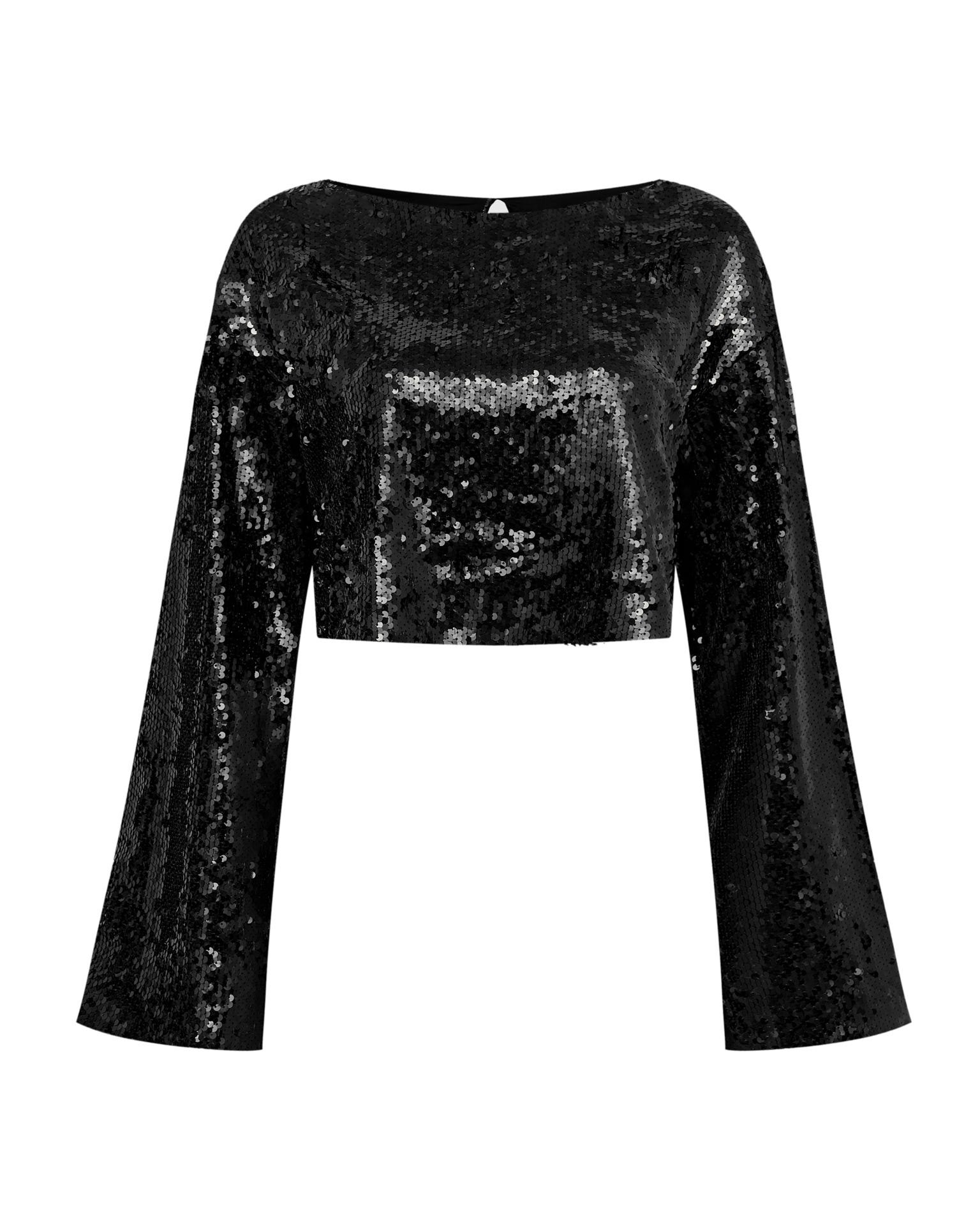 Черный топ с пайетками 10