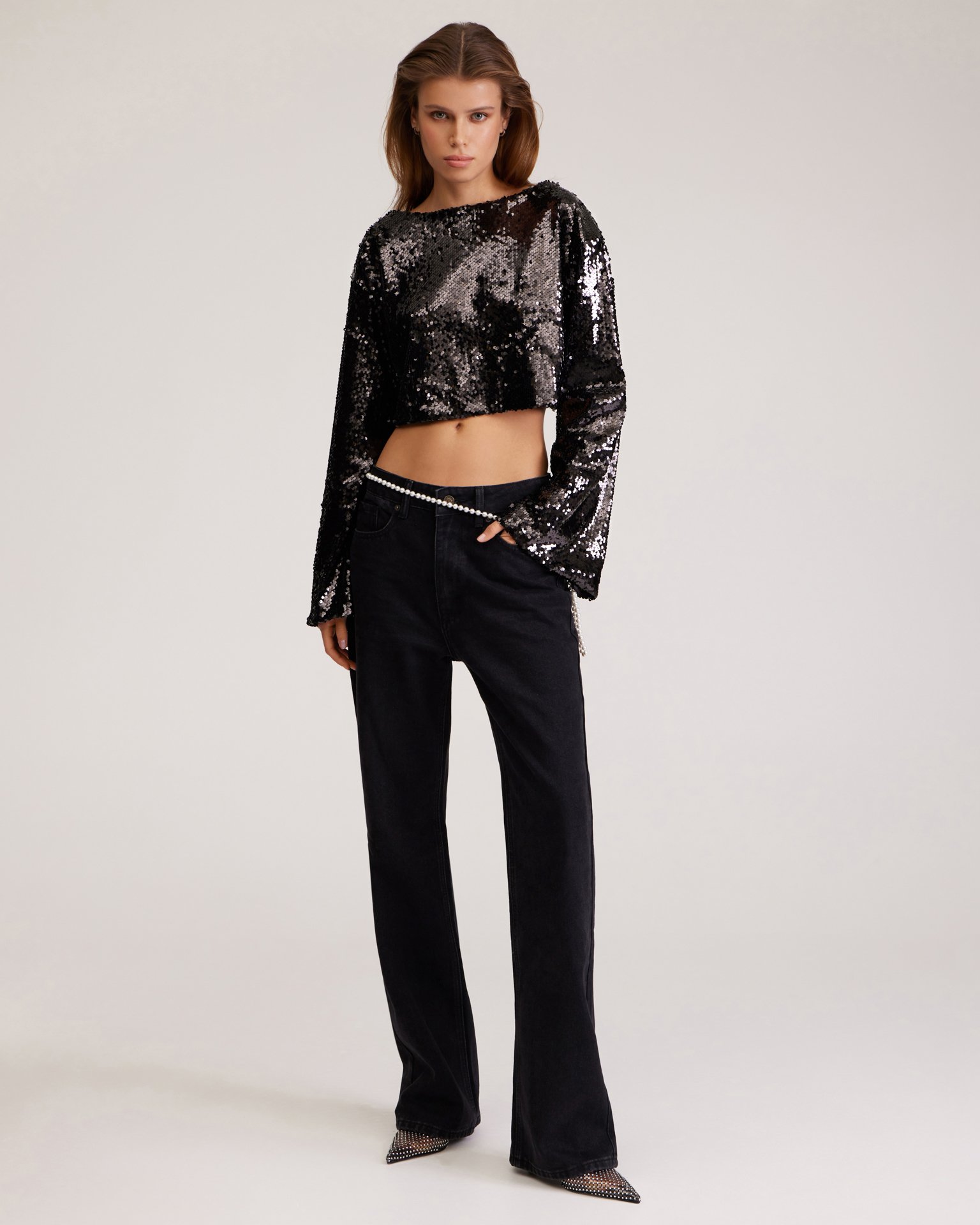 Черный топ с пайетками 7