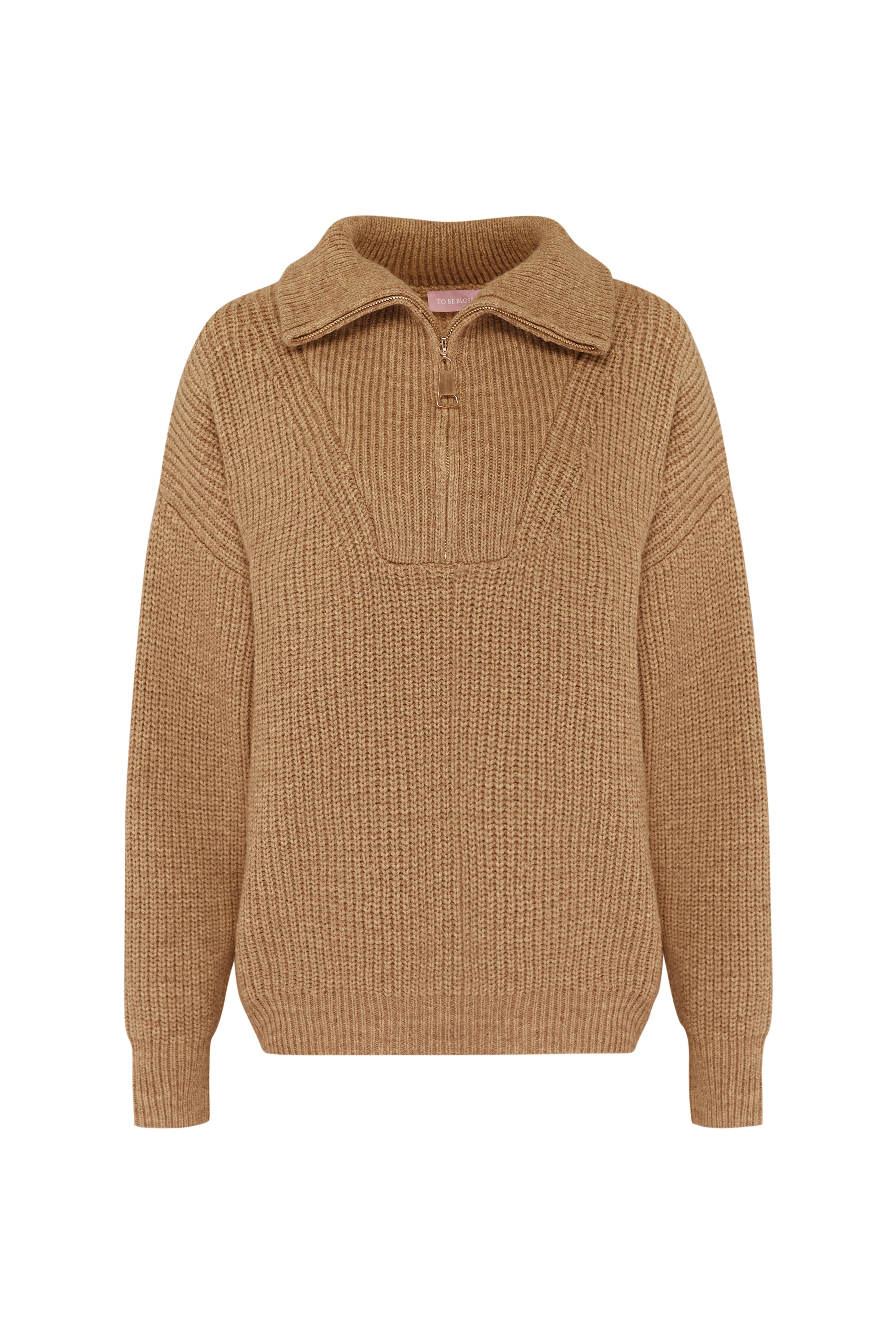 Объемный коричневый джемпер 7