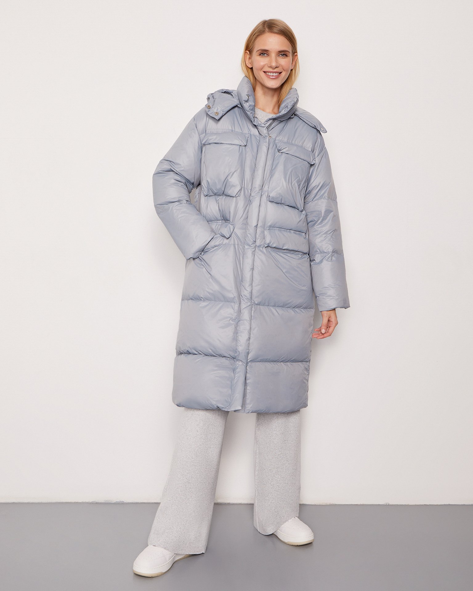 Удлиненный пуховик 4