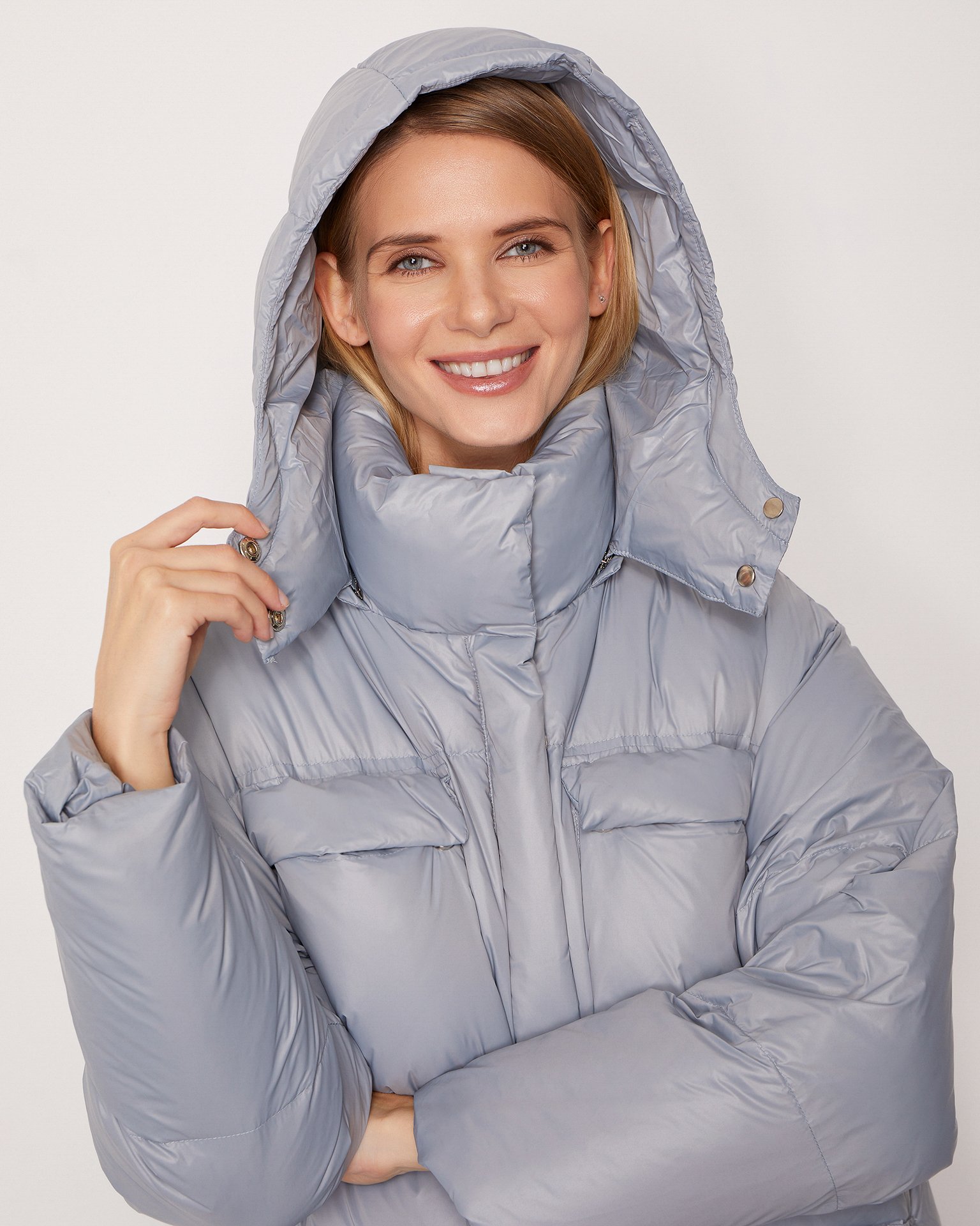 Удлиненный пуховик 7