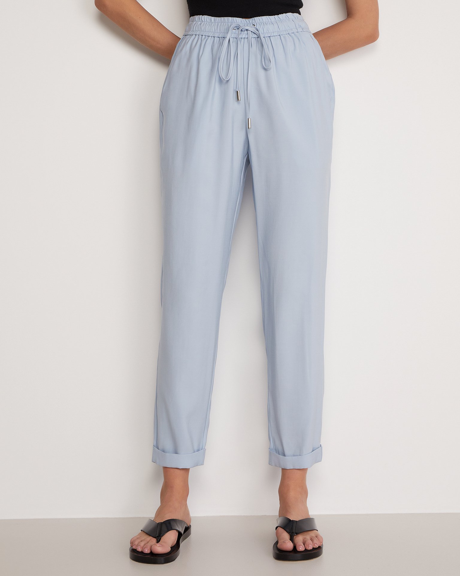 Брюки на резинке в голубом цвете 1