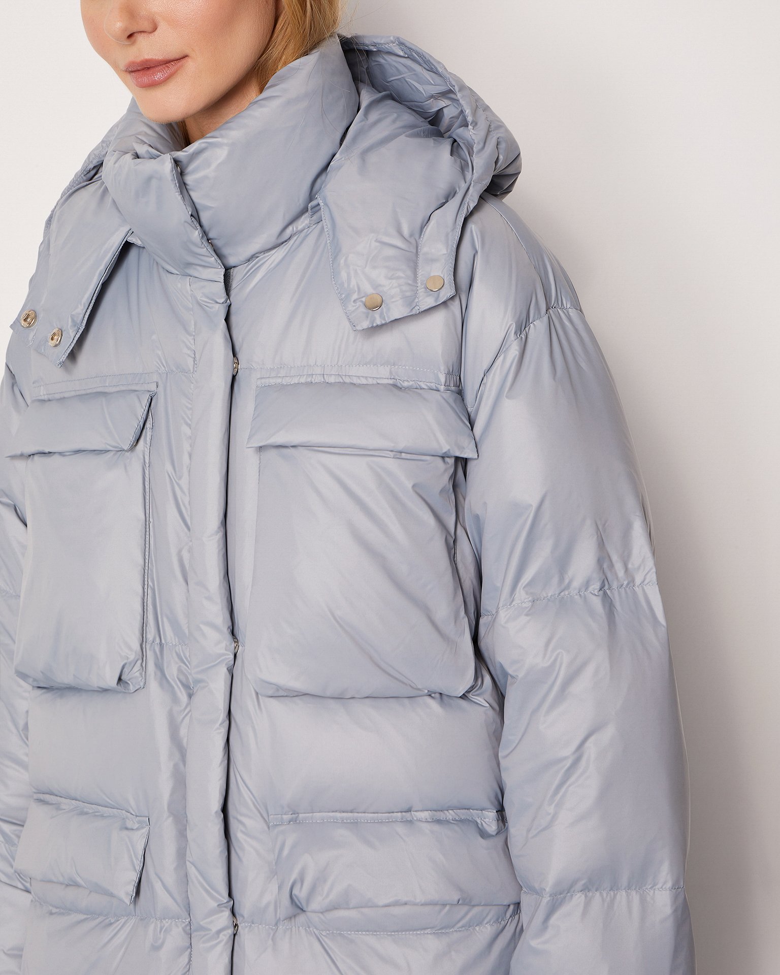 Удлиненный пуховик 6