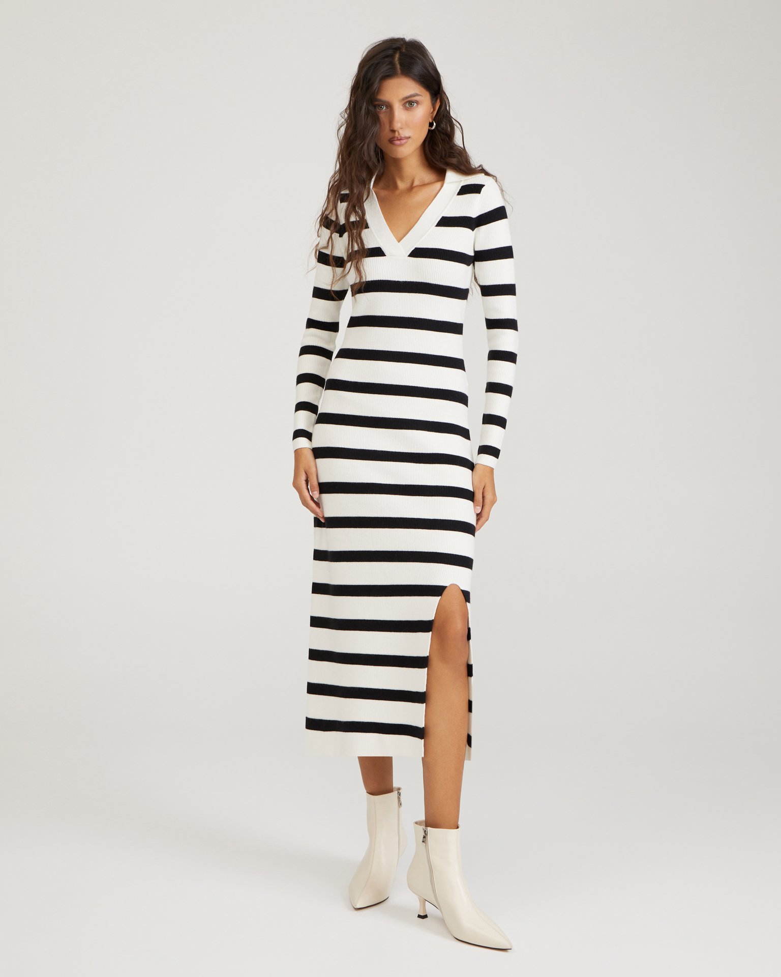 Трикотажное платье с разрезом 2