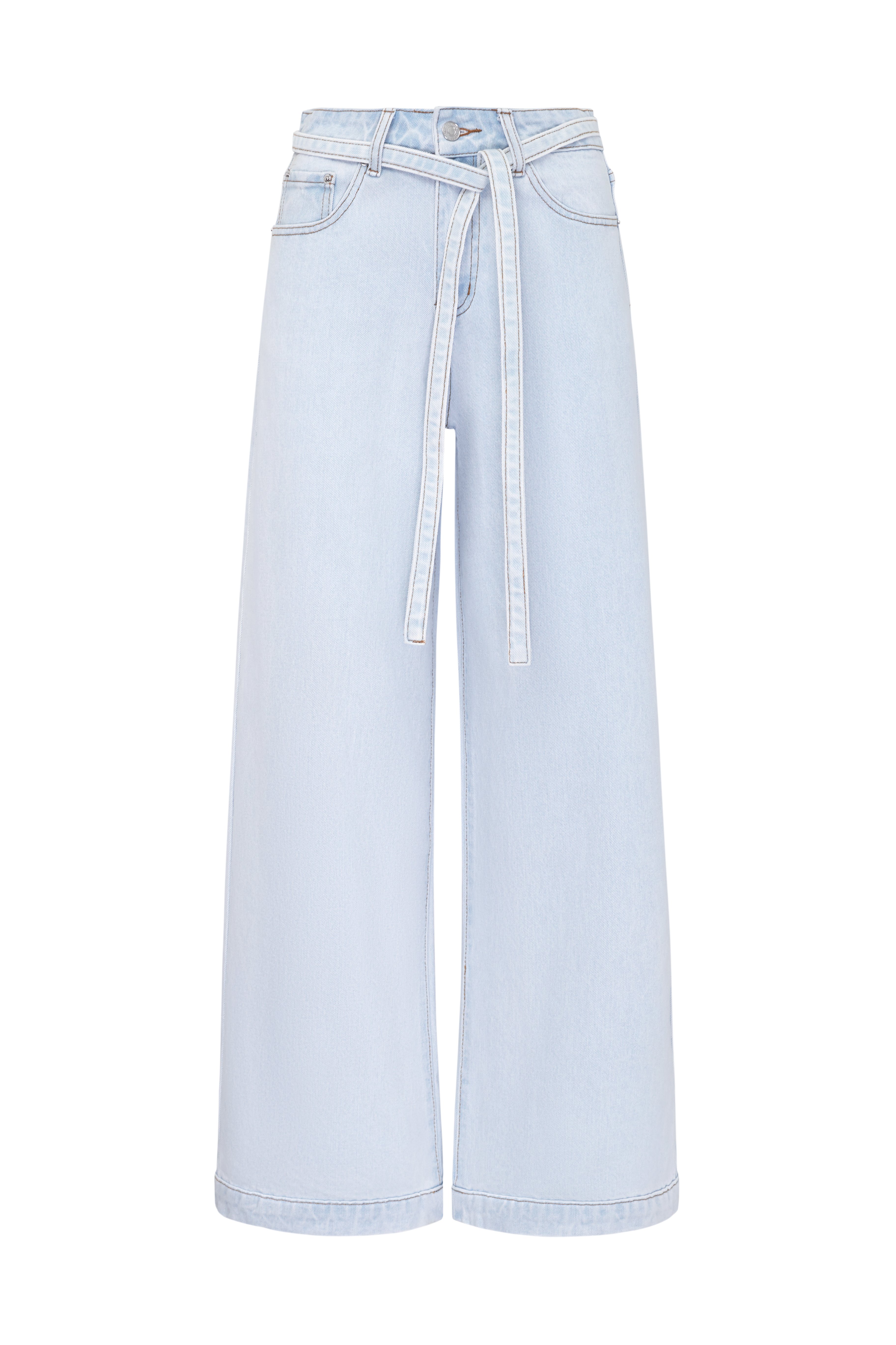 Джинсы с поясом 9