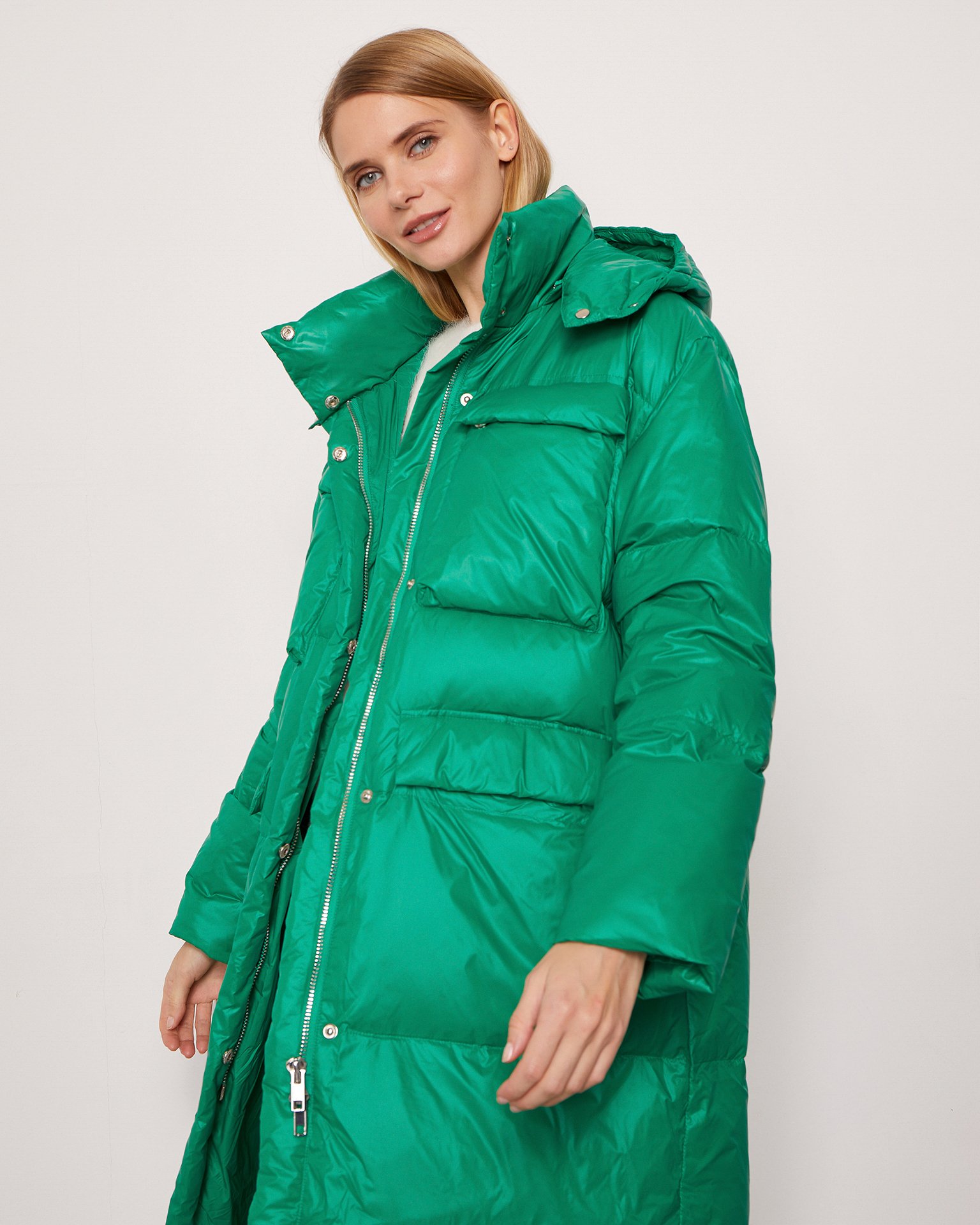 Пуховик зеленого цвета 5