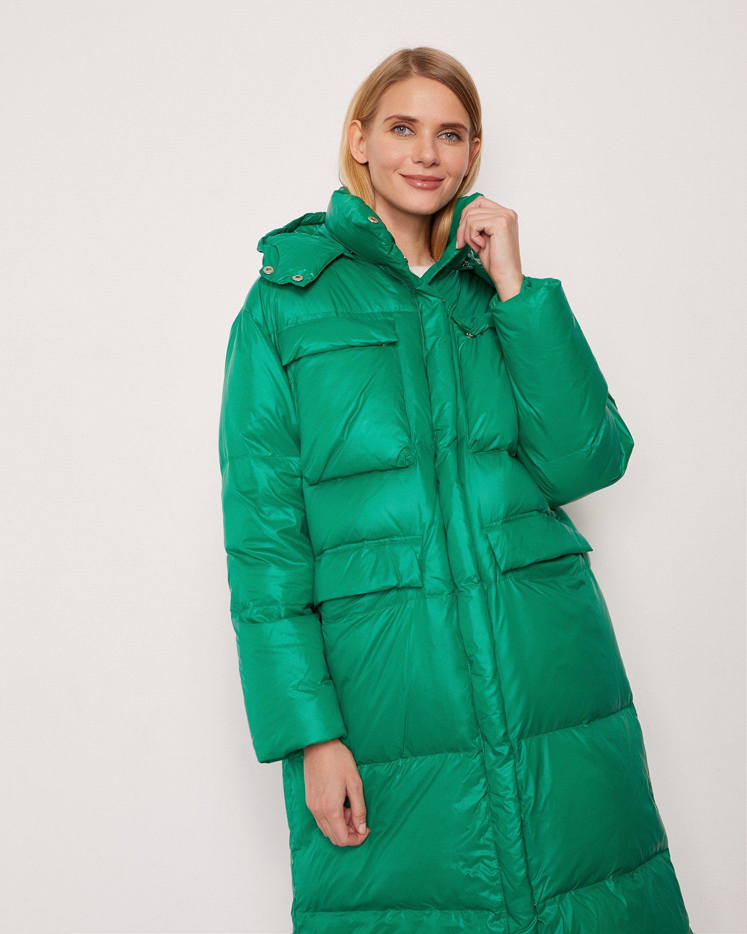 Пуховик зеленого цвета 3
