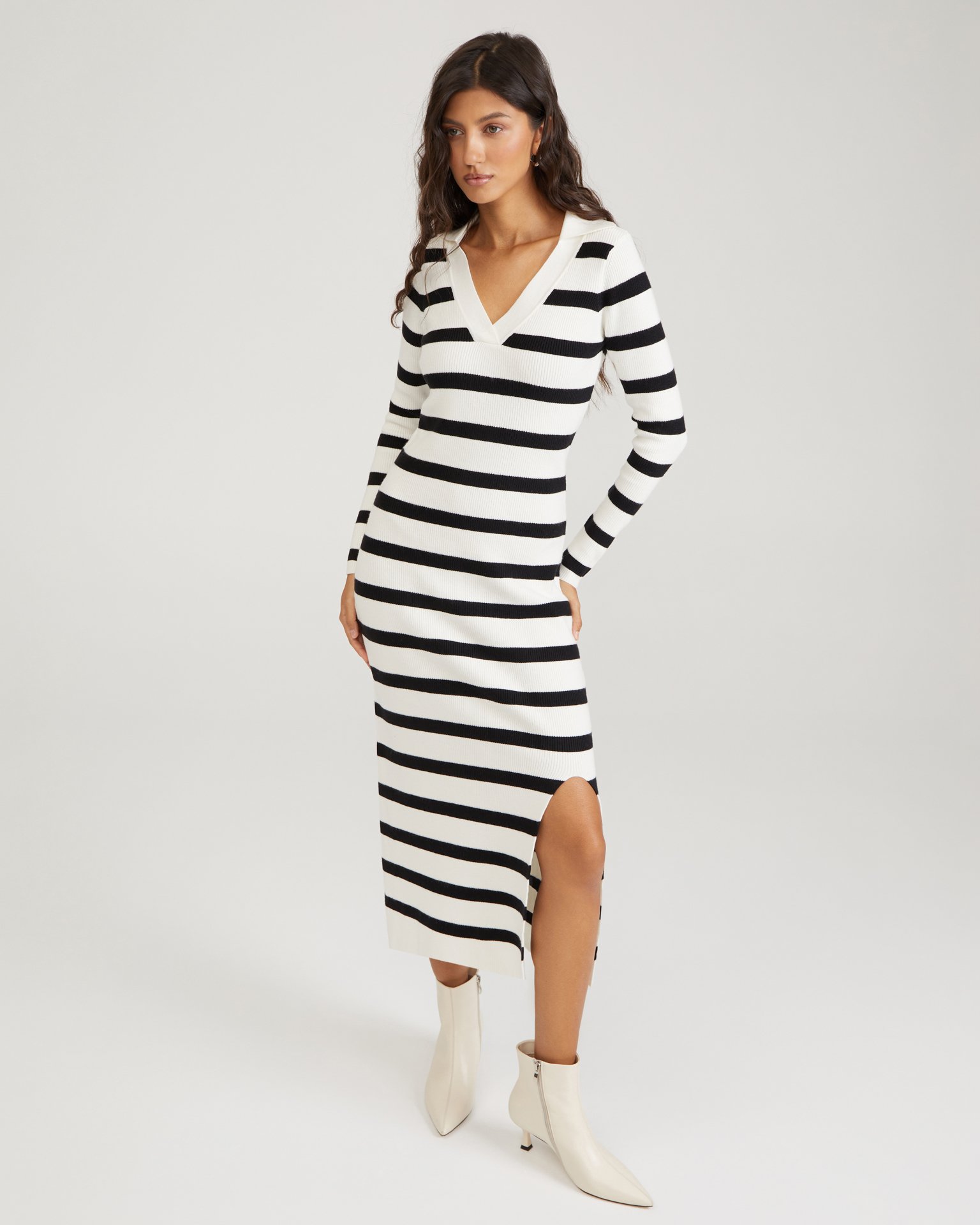 Трикотажное платье с разрезом 3