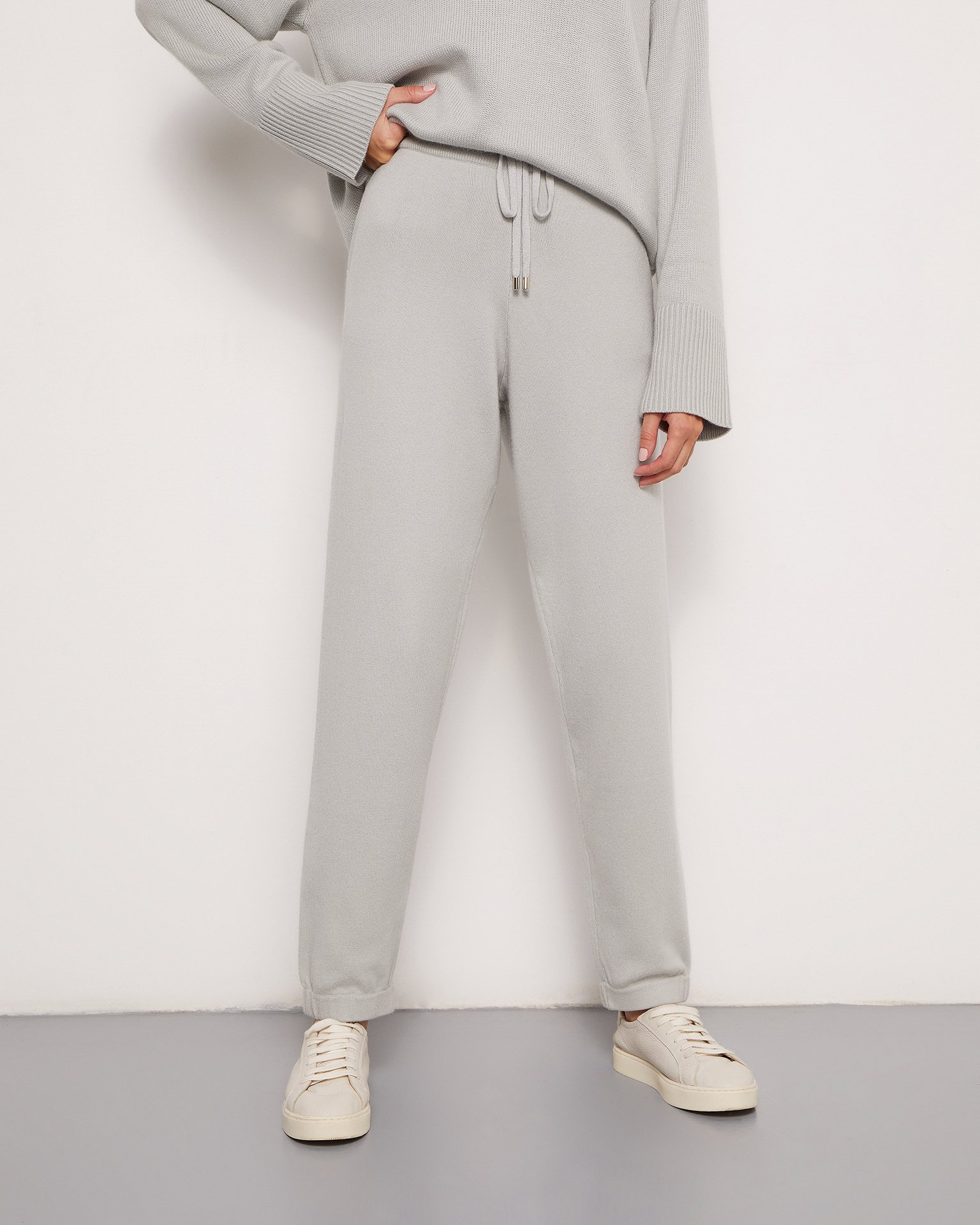 Grey Trousers with Elasticated Waist 1