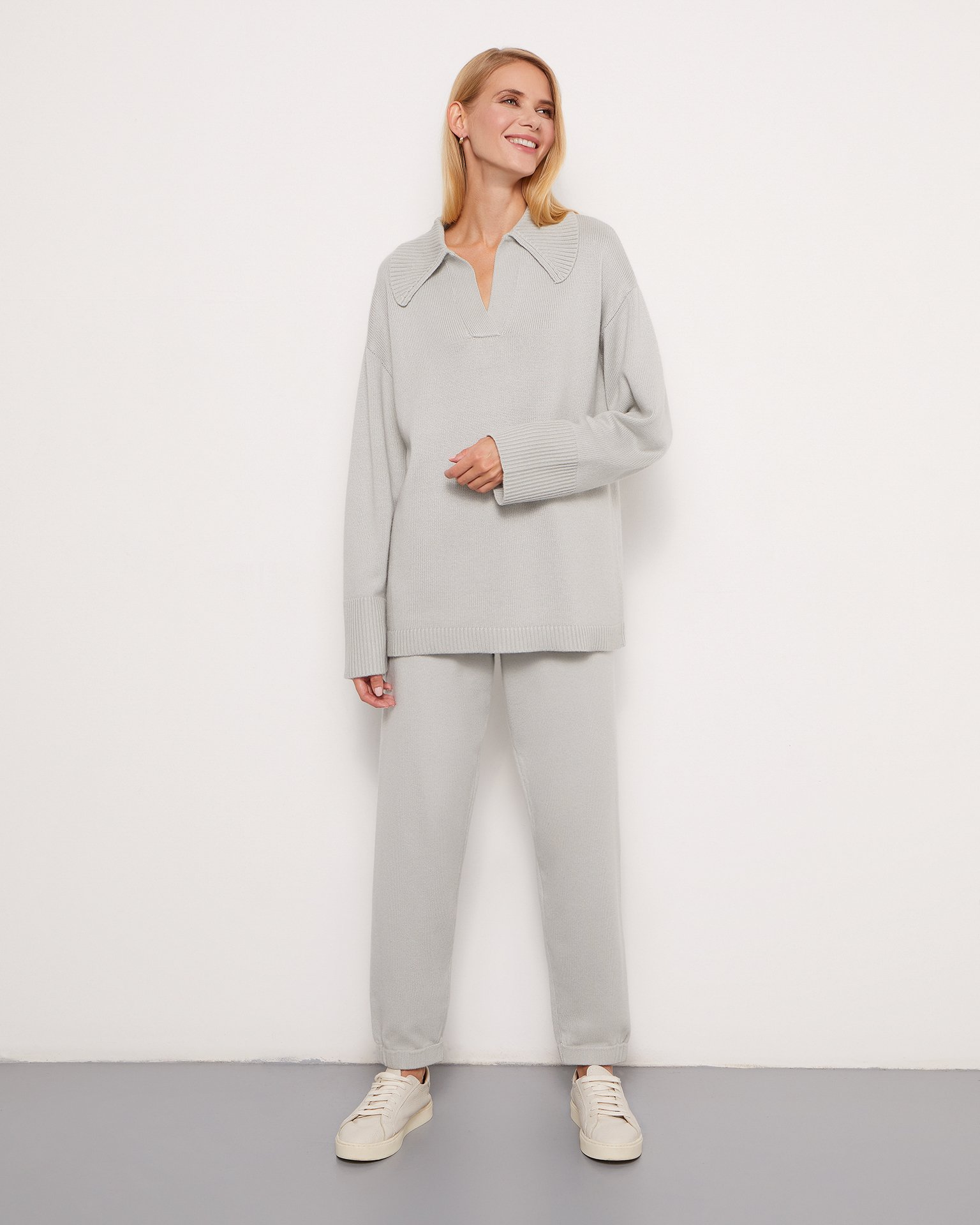 Grey Trousers with Elasticated Waist 2