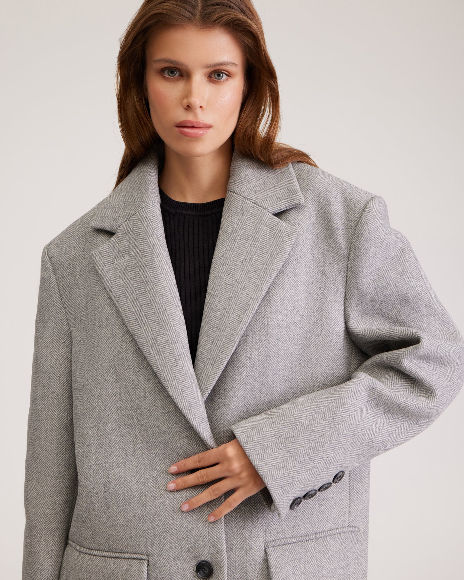 Серый шерстяной жакет 4