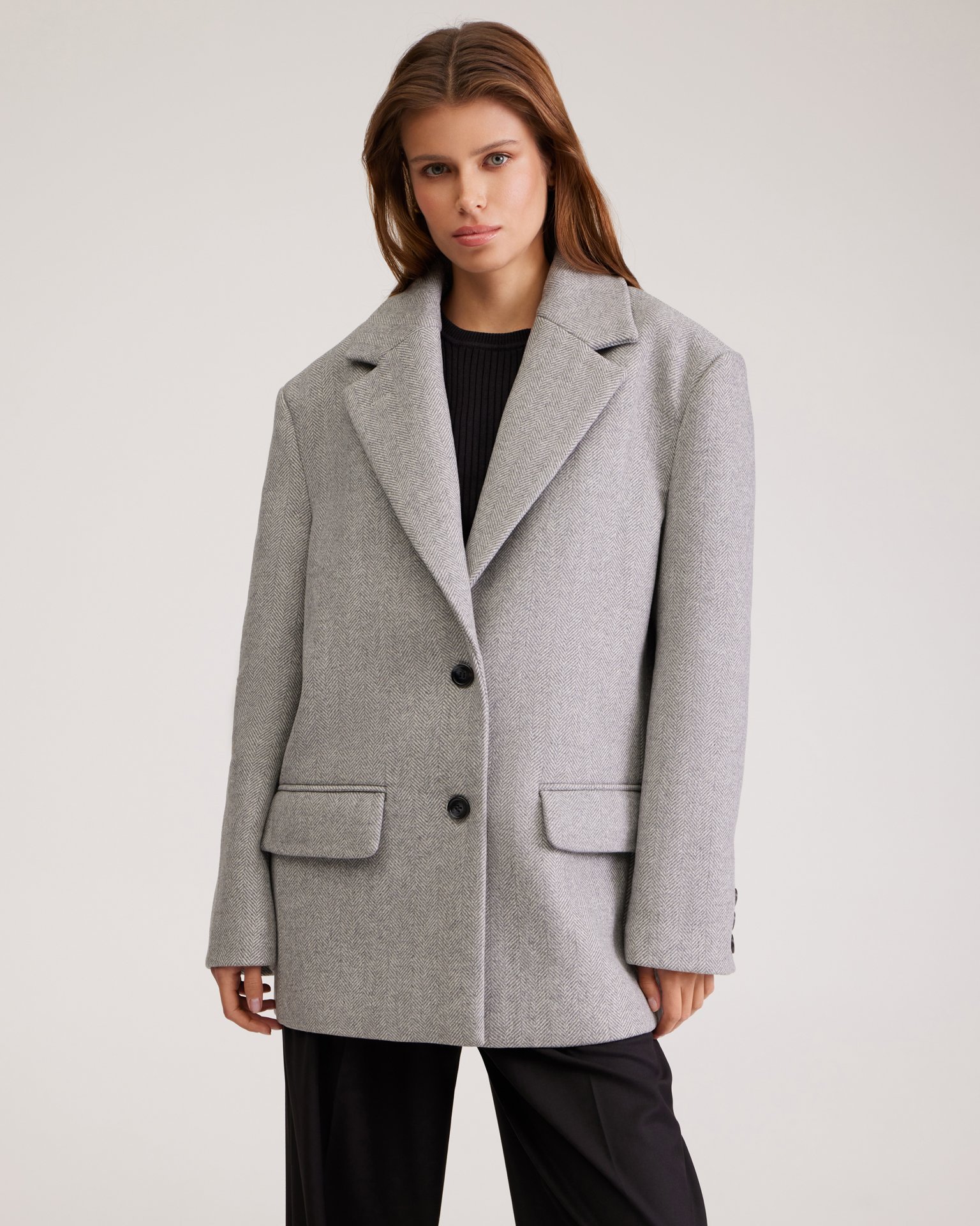 Серый шерстяной жакет 2