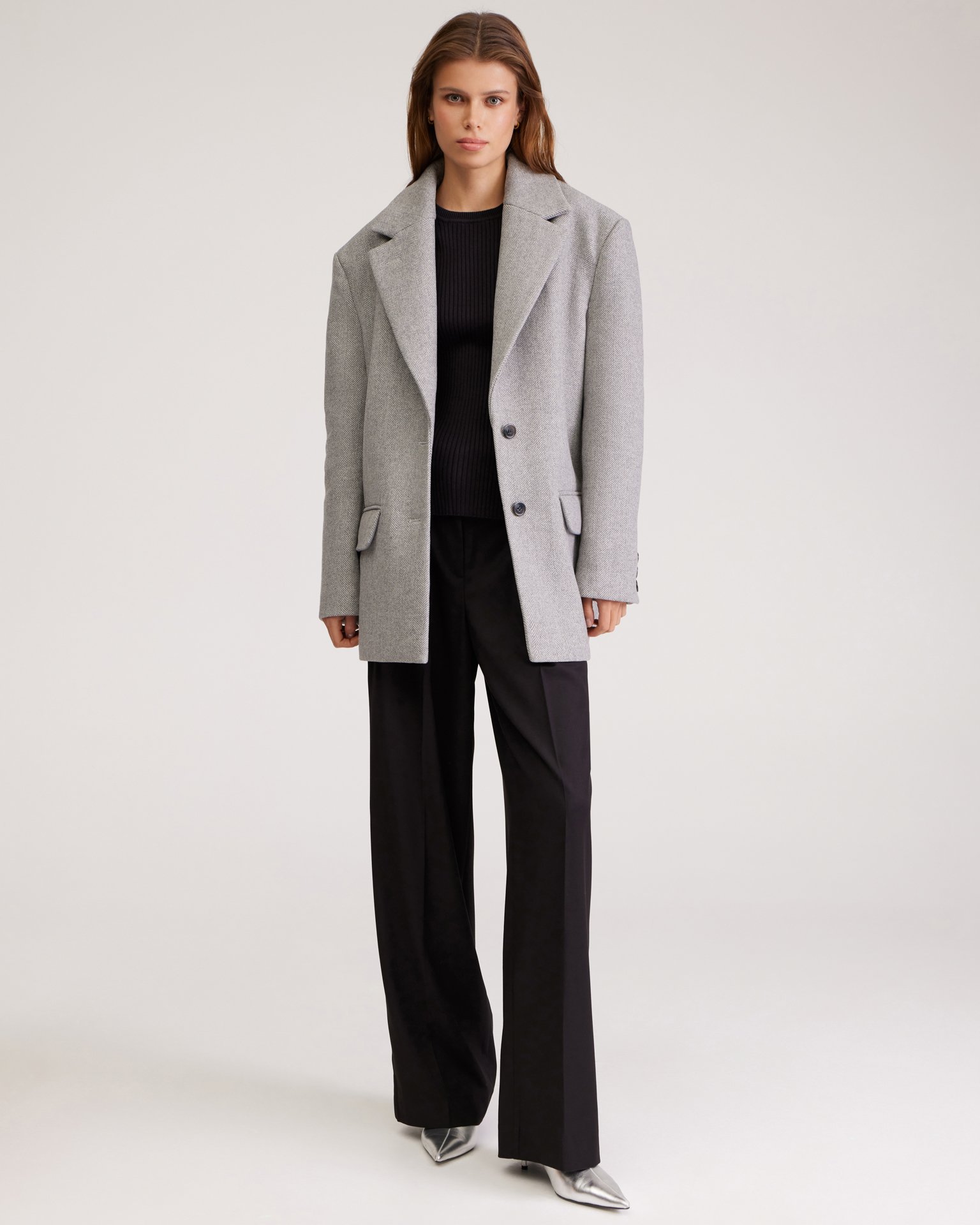 Серый шерстяной жакет 1