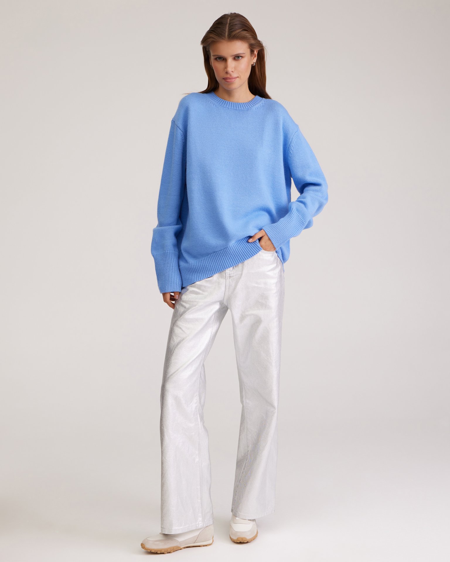 Голубой oversize джемпер 3