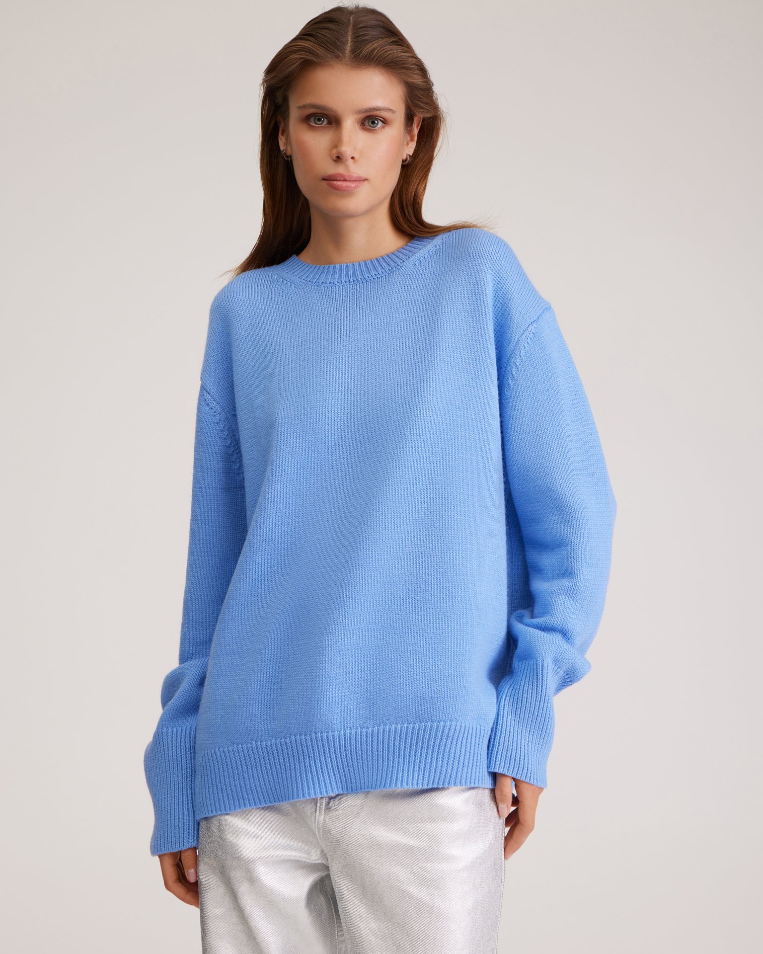 Голубой oversize джемпер 5