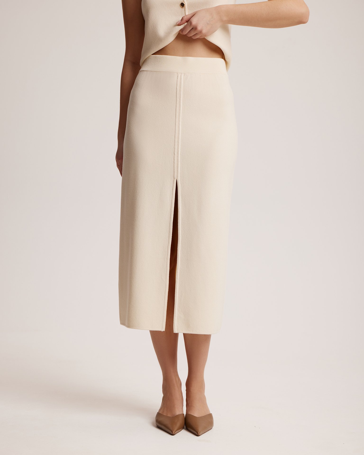 Юбка миди с разрезом 4