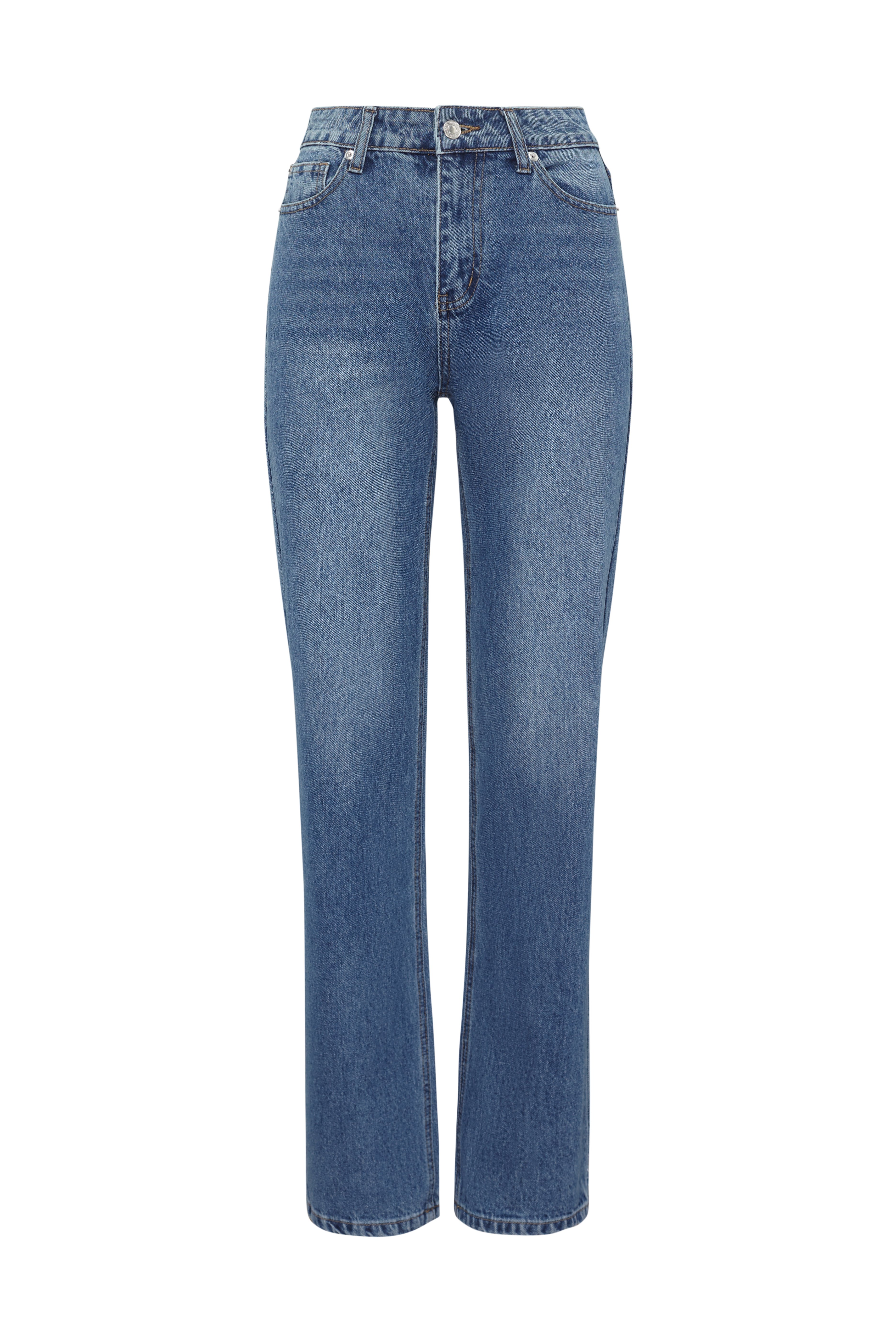 Джинсы с потертостями в голубом цвете 1