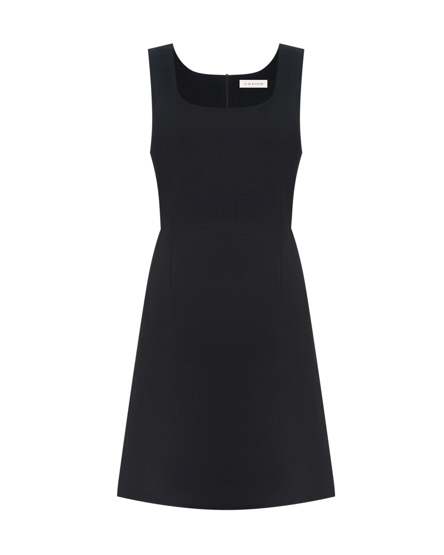 Льняное черное платье 7