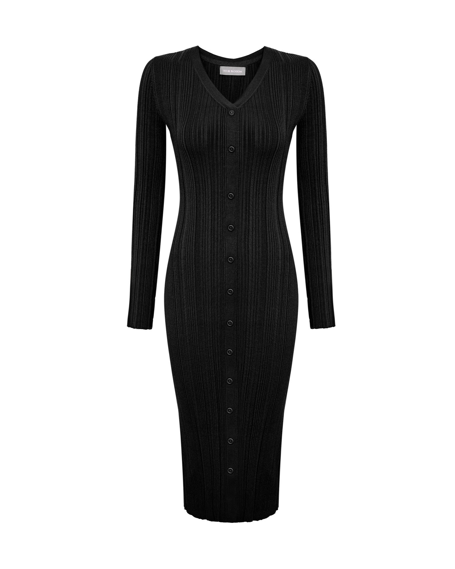 Черное платье миди 6