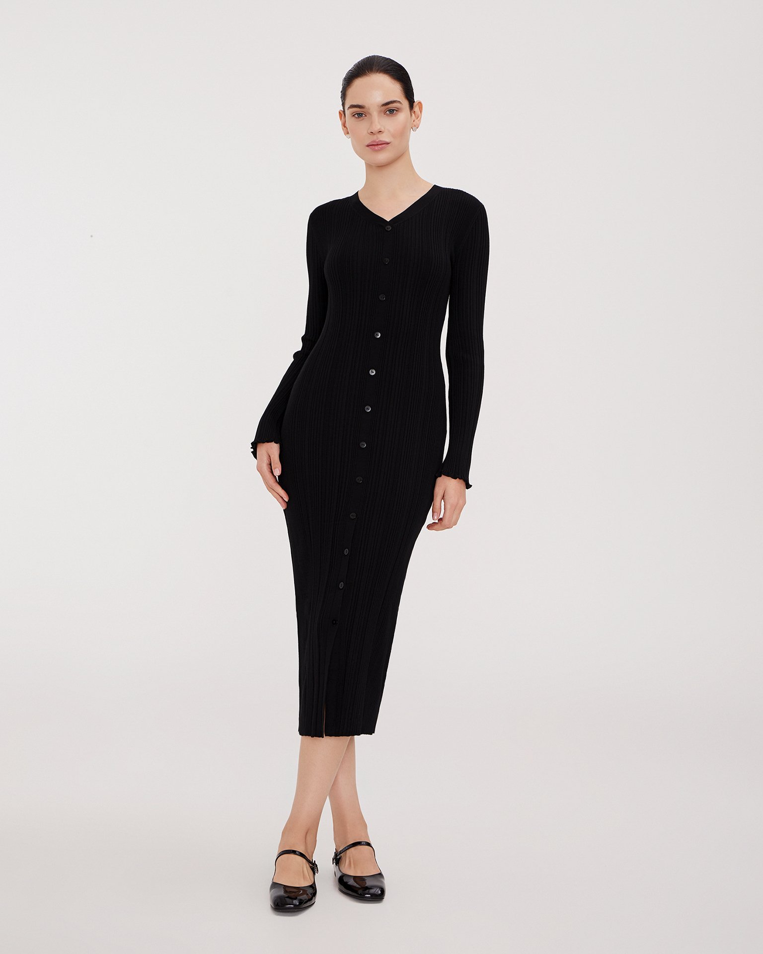 Черное платье миди 2