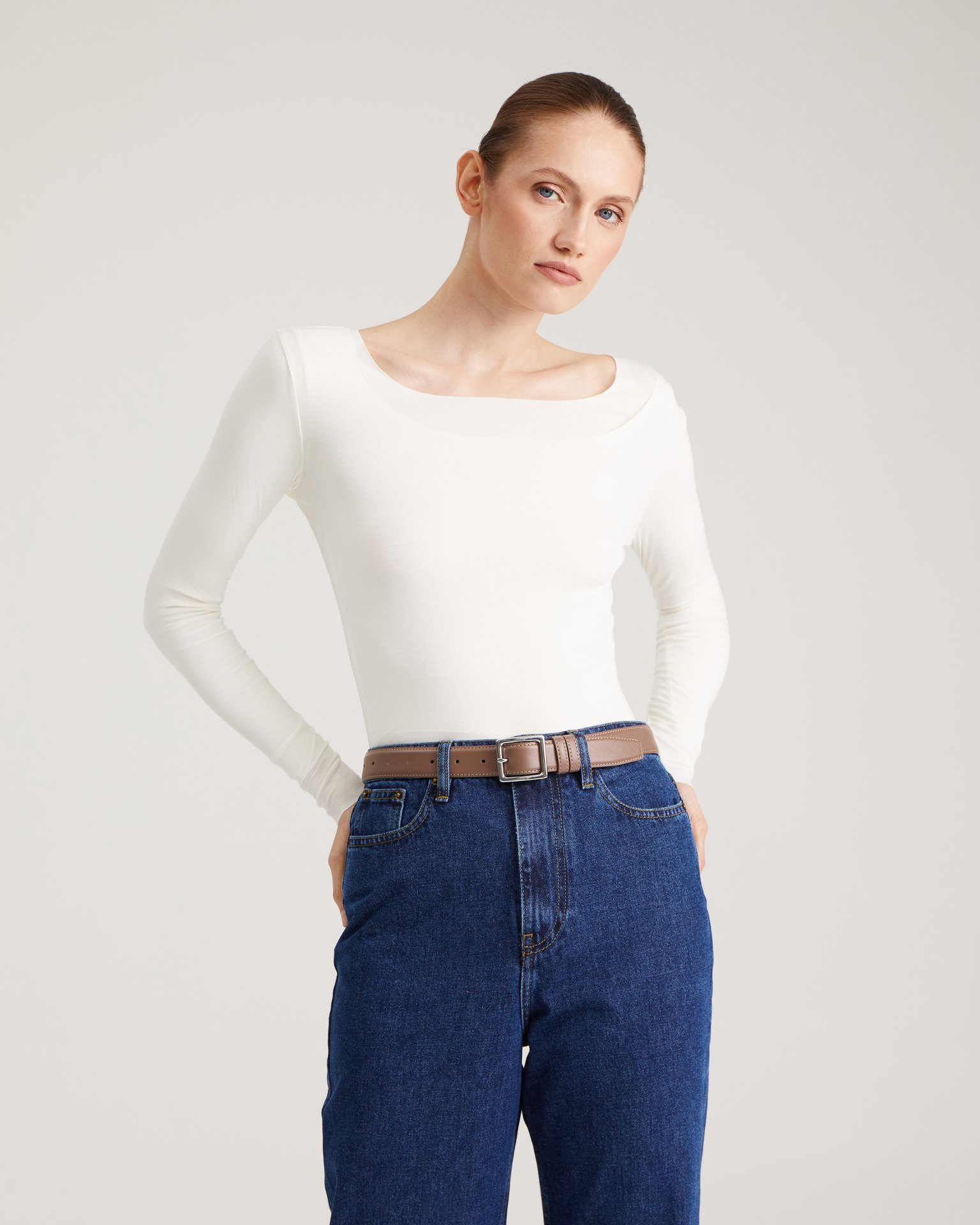 Коричневый кожаный ремень 4