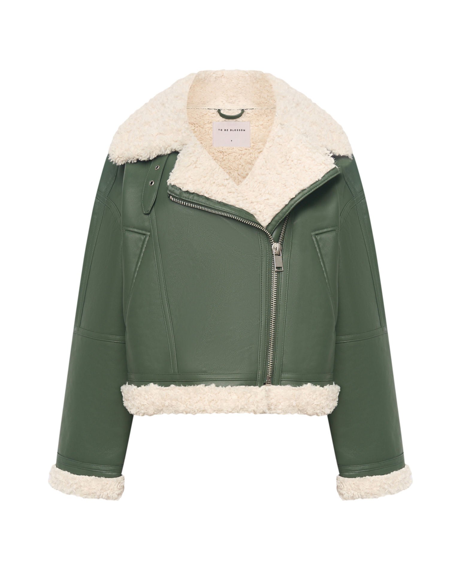 Утепленная дубленка в изумрудном цвете 15