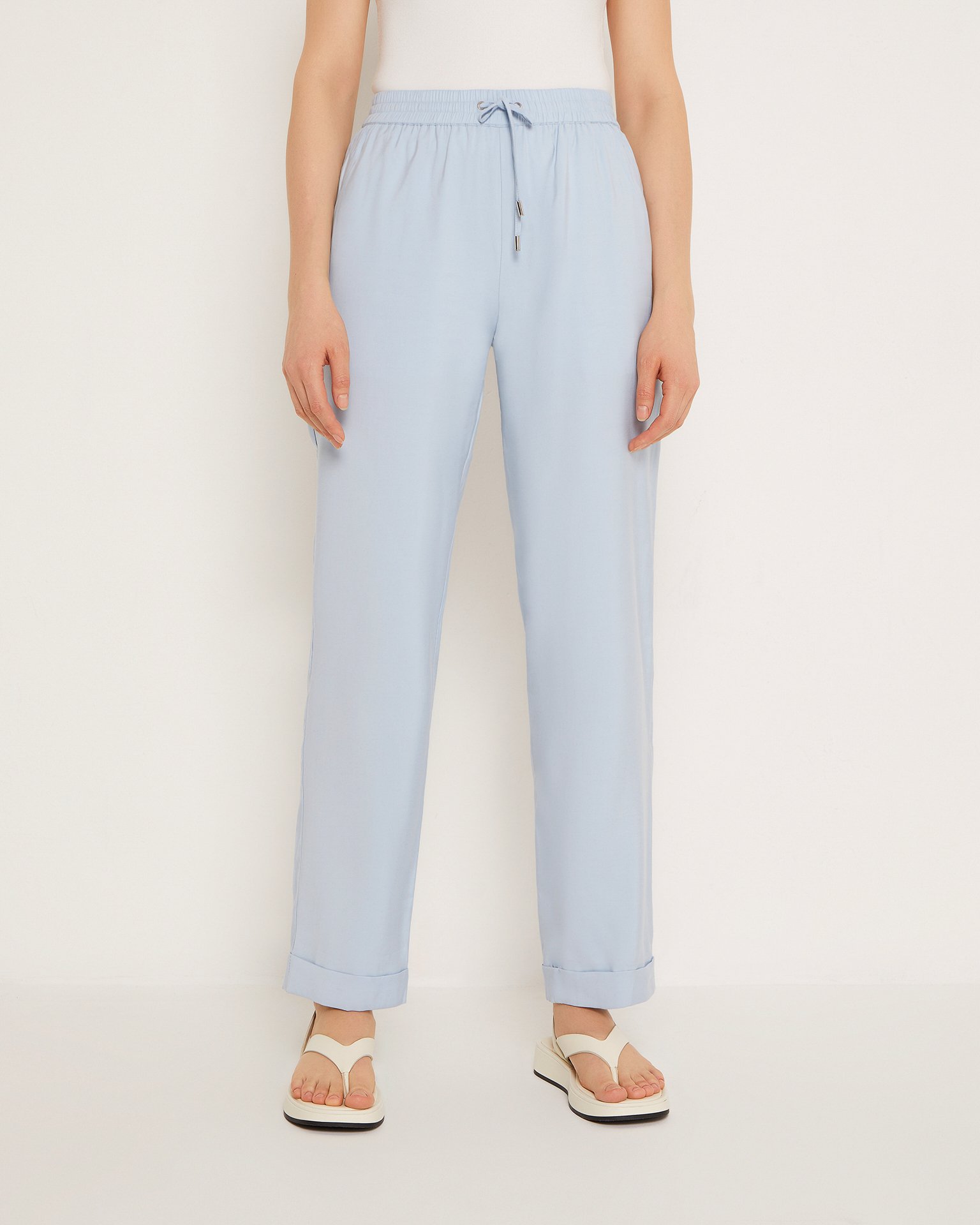 Брюки на резинке в голубом цвете 2