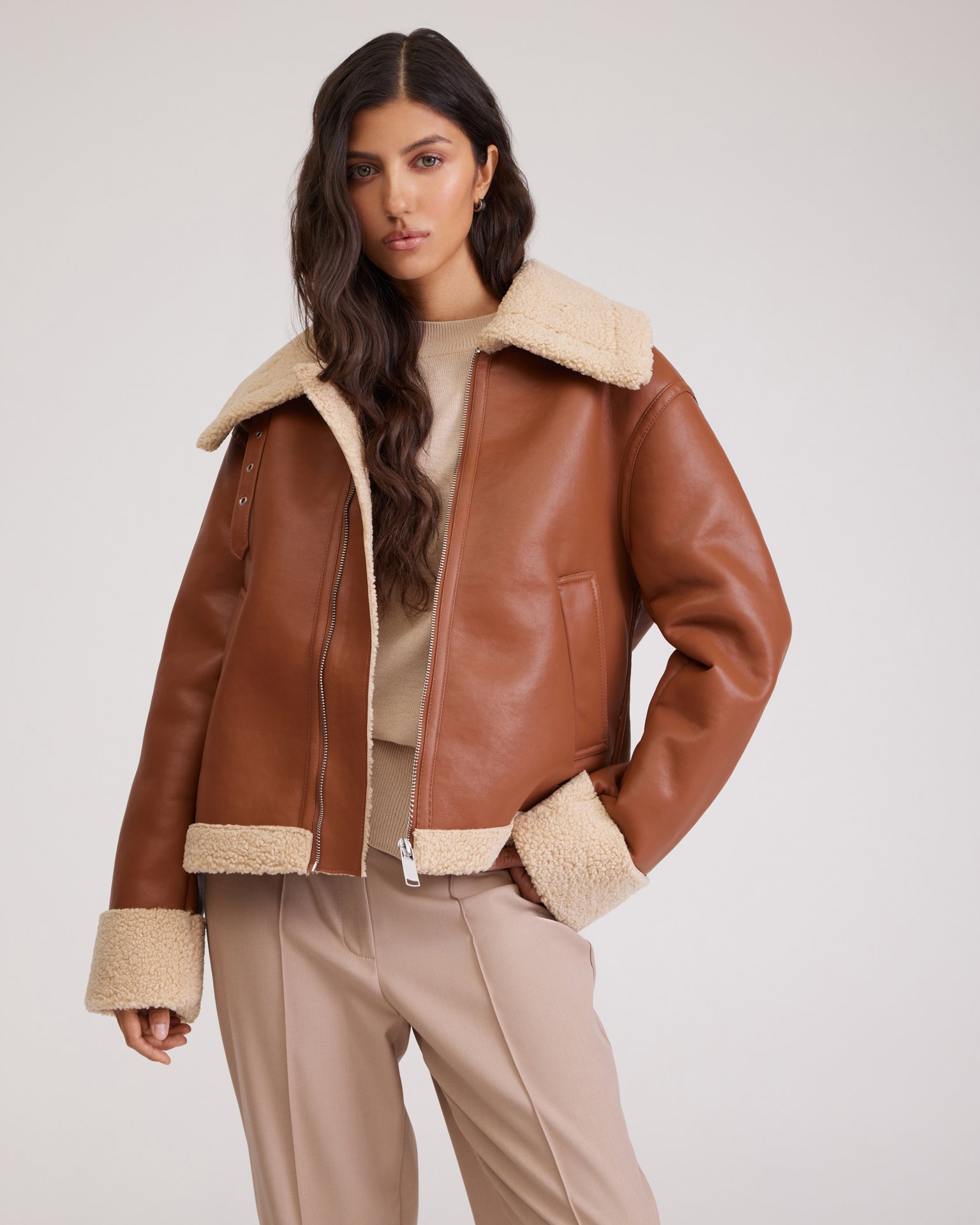 Дубленка в коричневом цвете 5