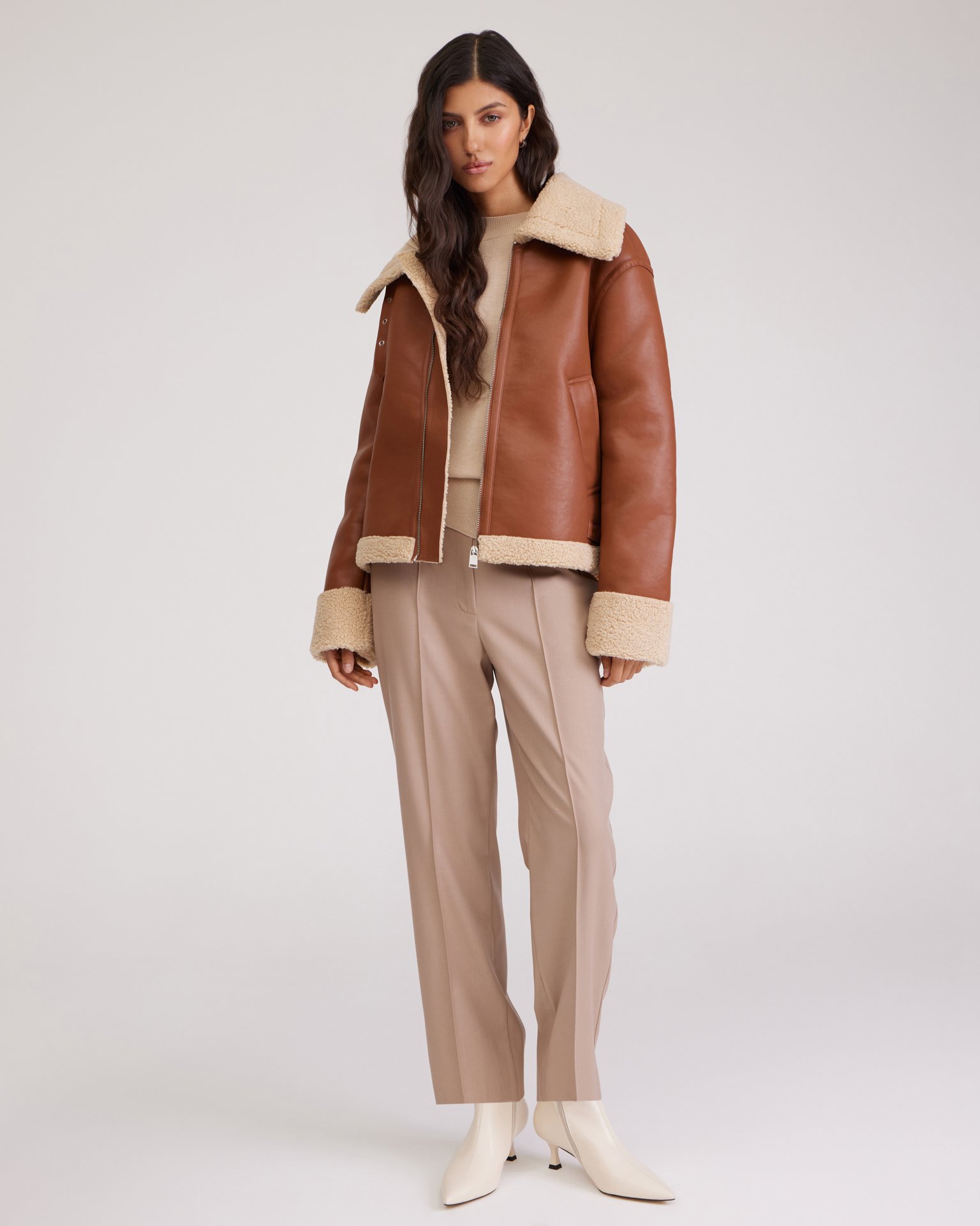 Дубленка в коричневом цвете 4