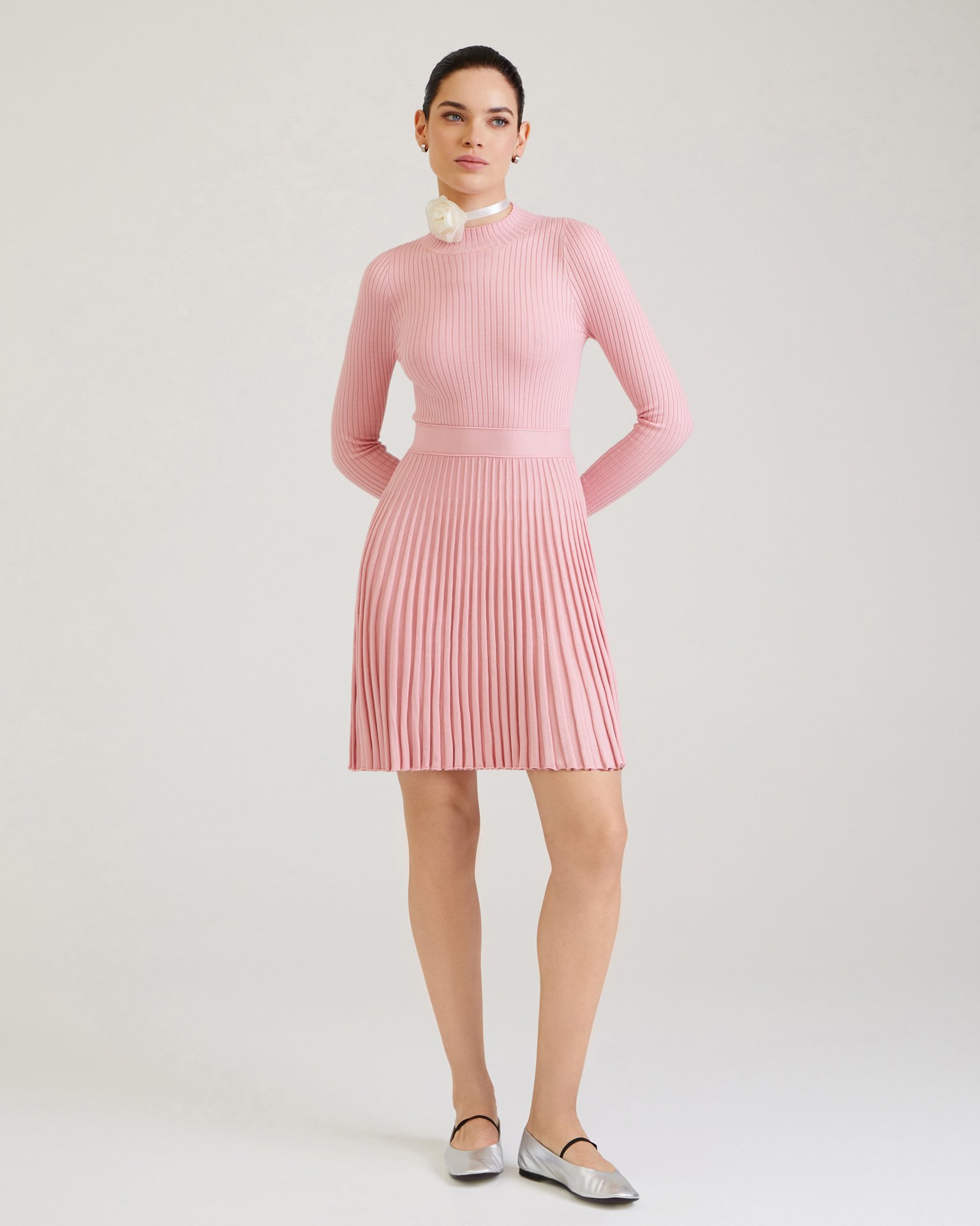 Платье с юбкой-плиссе 3