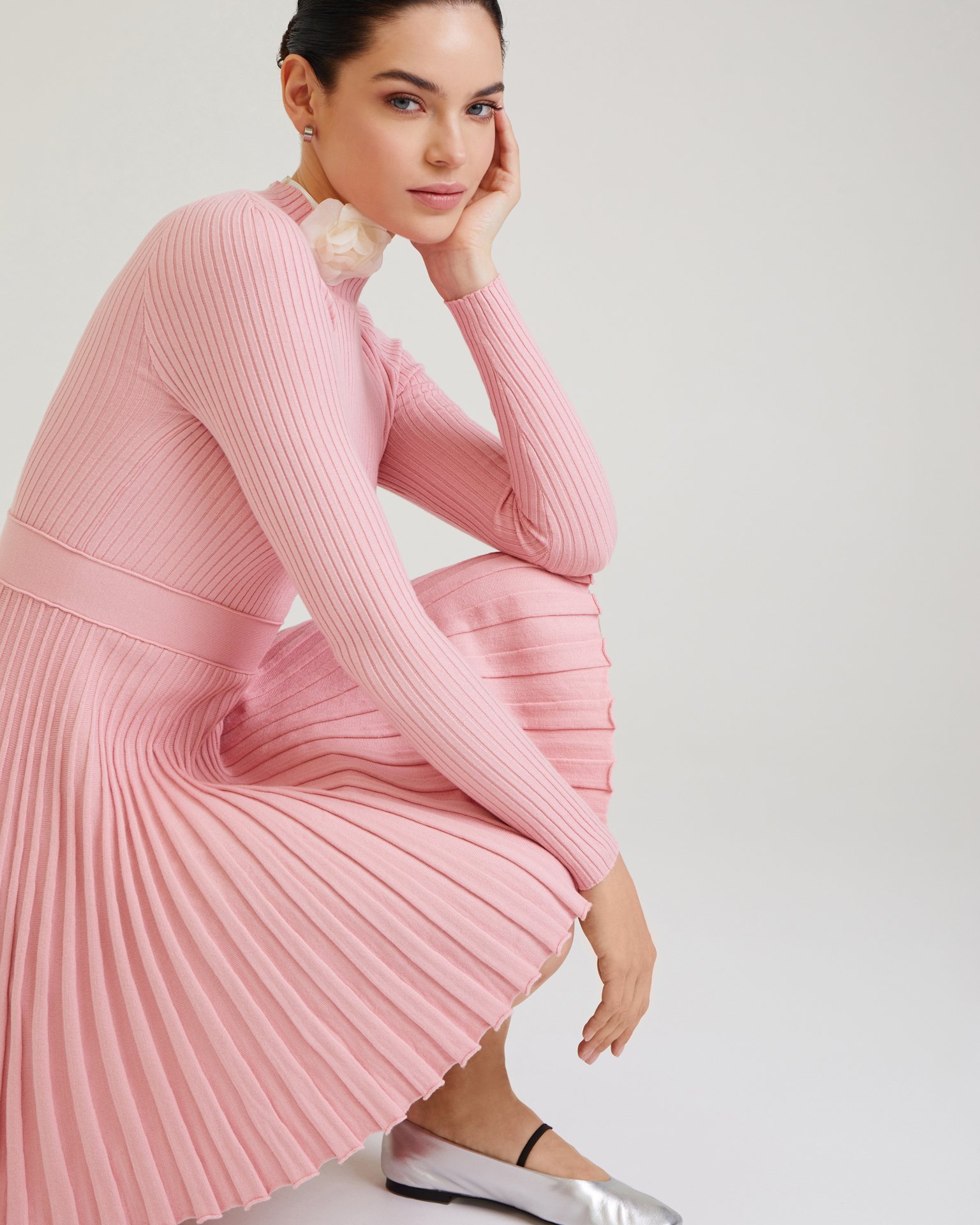 Платье с юбкой-плиссе 2