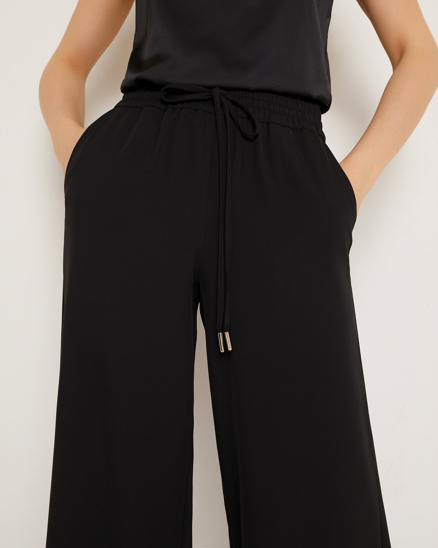 Широкие черные брюки 7