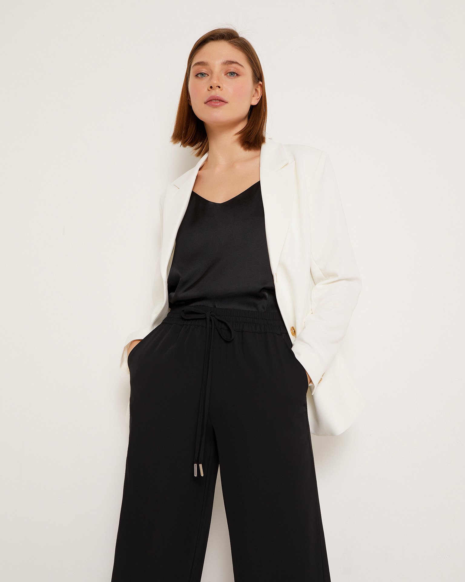 Широкие черные брюки 6