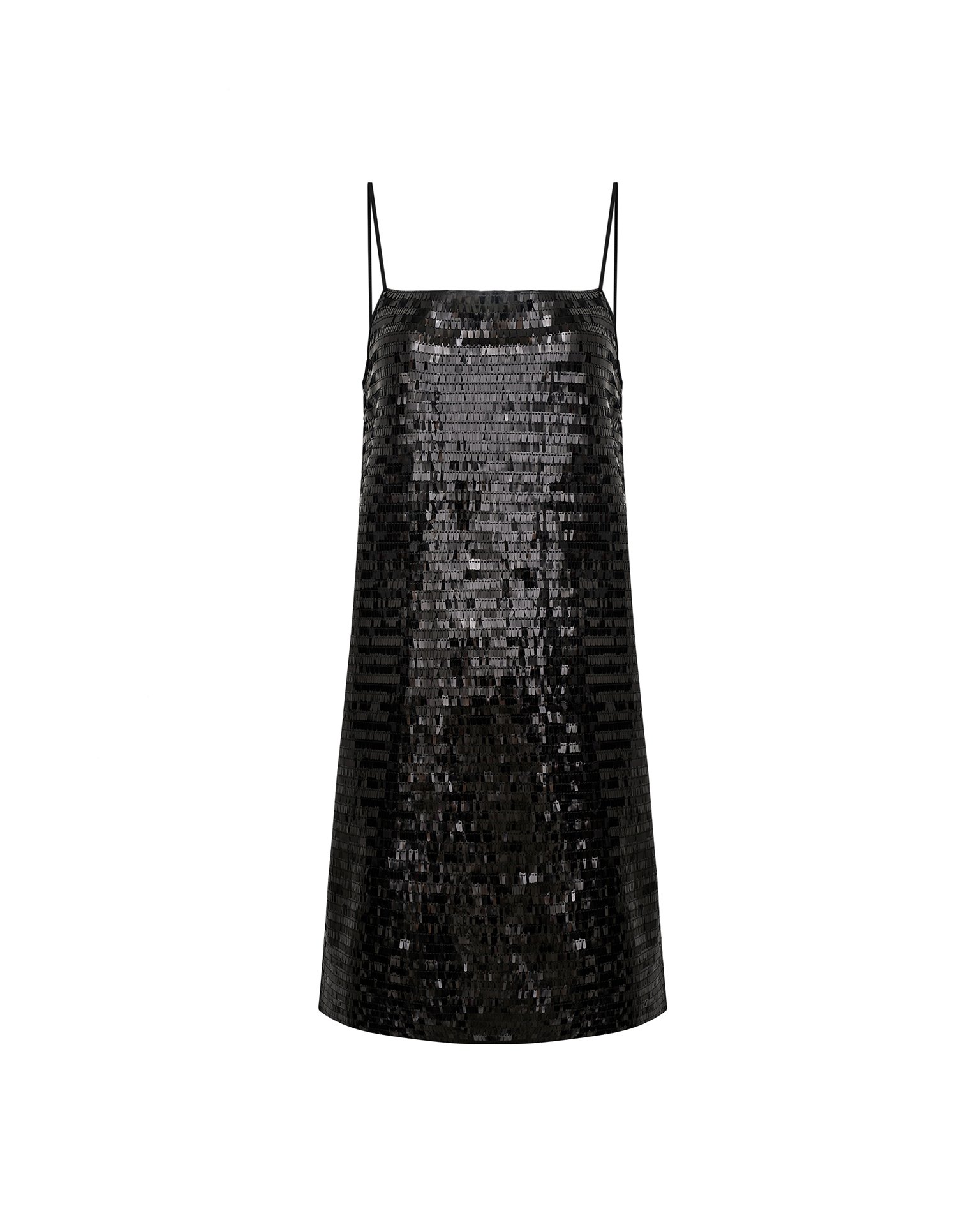 Мини-платье на бретельках в черном цвете 8