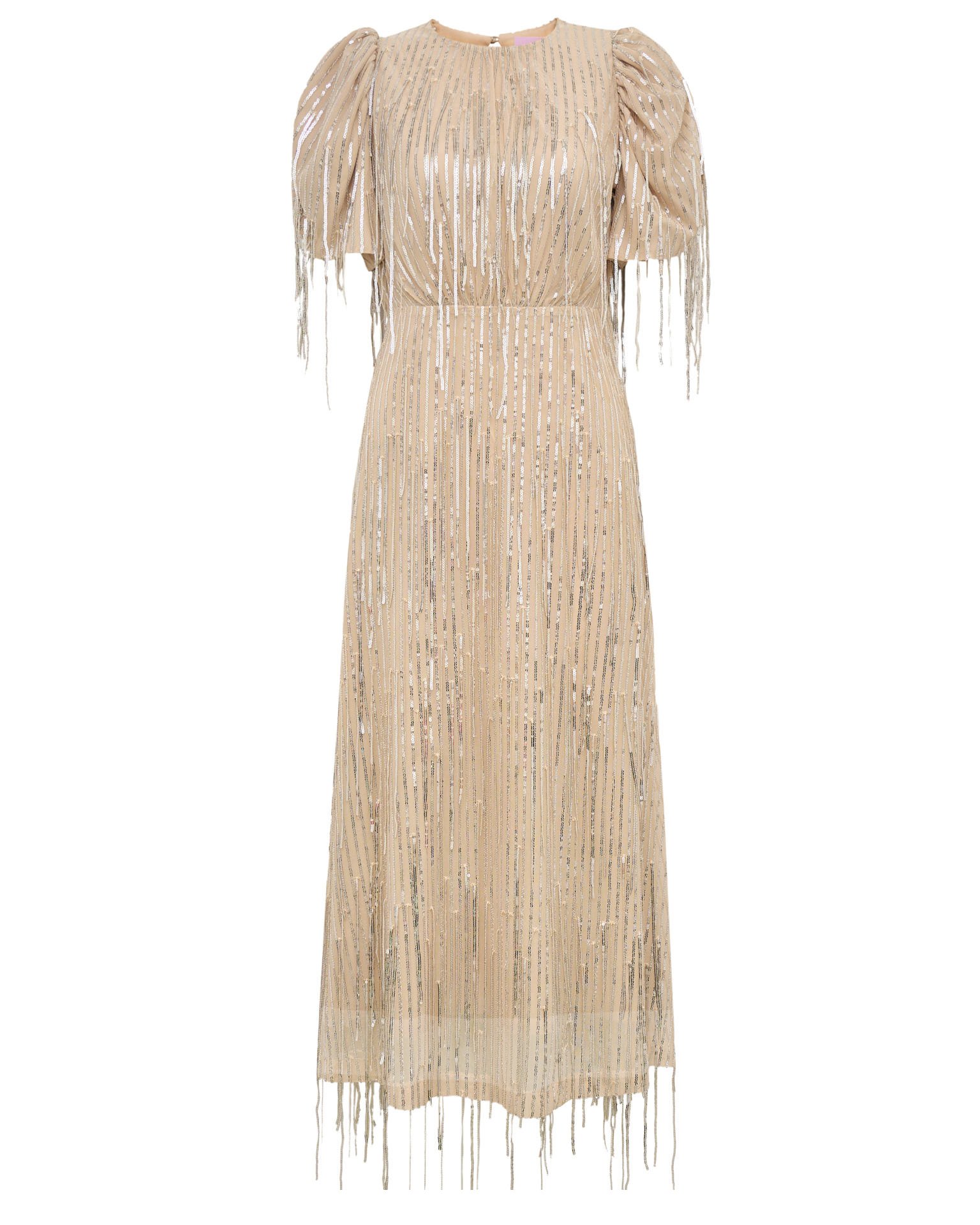 Бежевое платье с пайетками 12