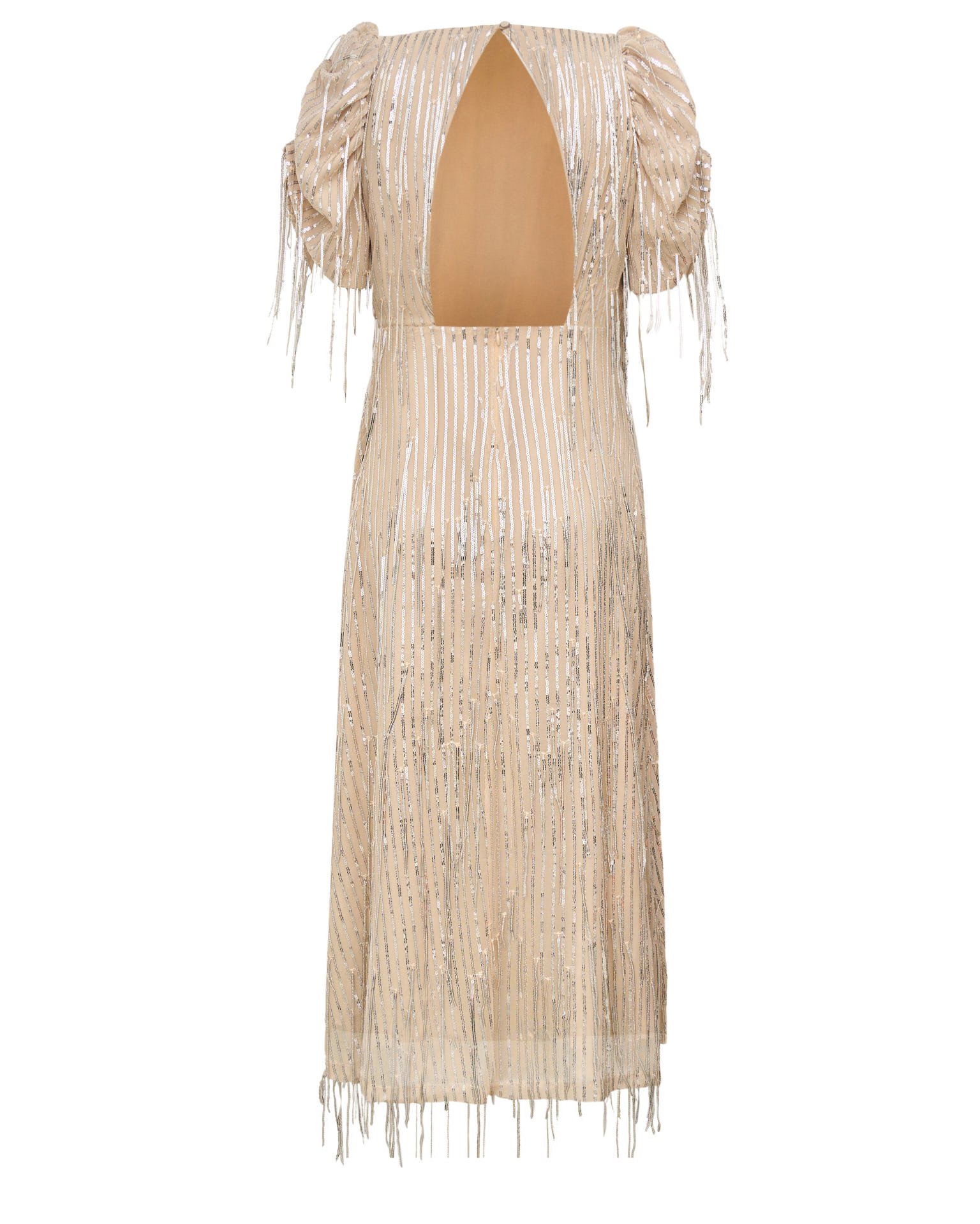 Бежевое платье с пайетками 13
