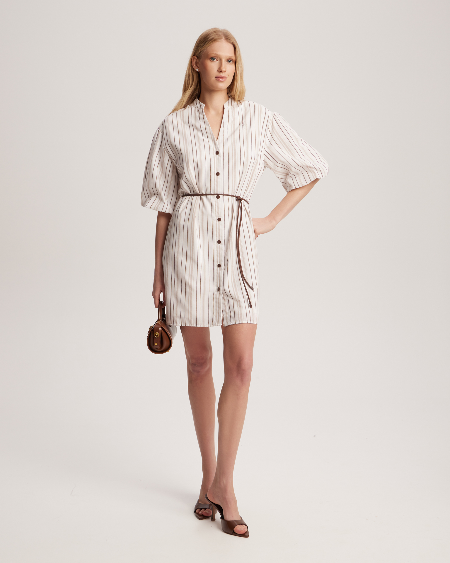 Платье в полоску из хлопка 1