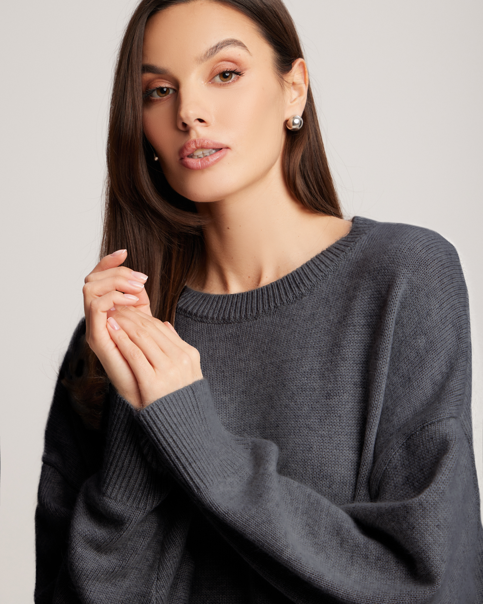 Укороченный джемпер в графитовом цвете 5