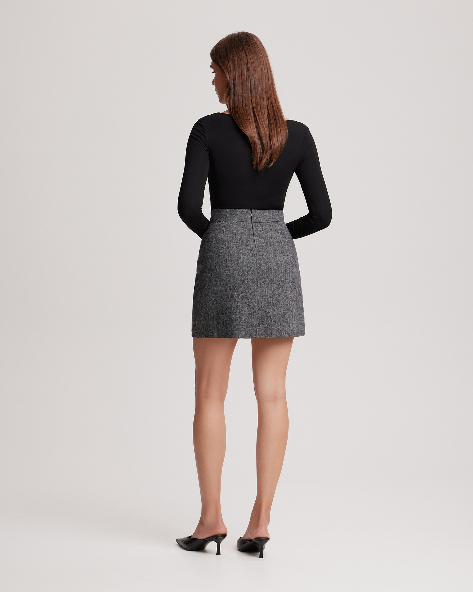 Шерстяная юбка с завышенной талией 3