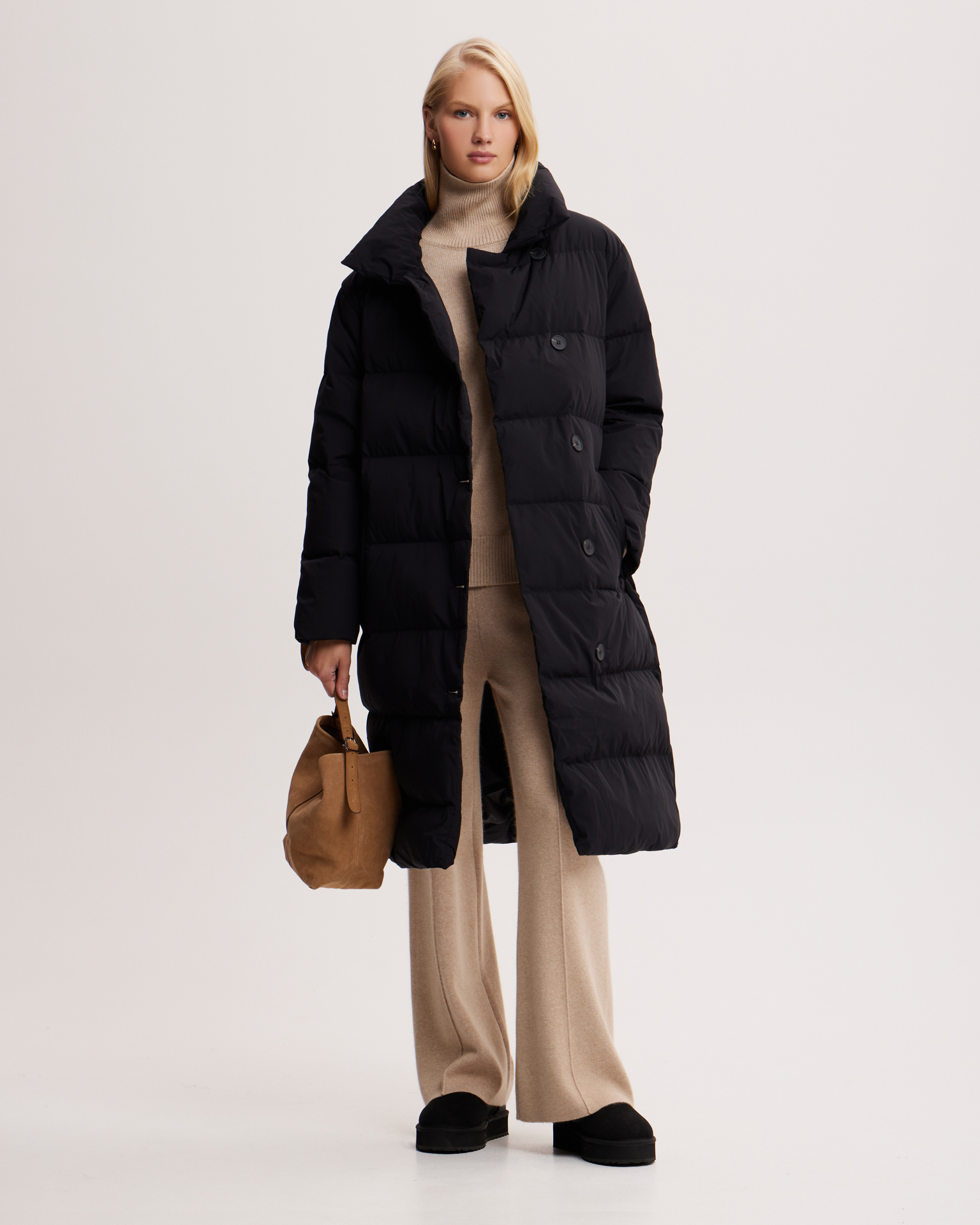 Пуховик с поясом 6