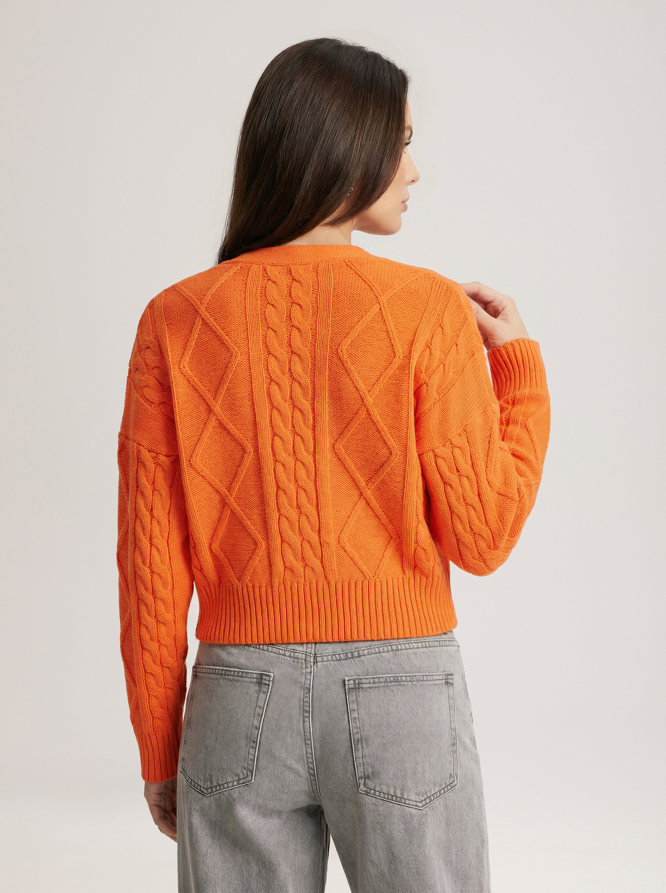 Хлопковый кардиган в апельсиновом цвете 5