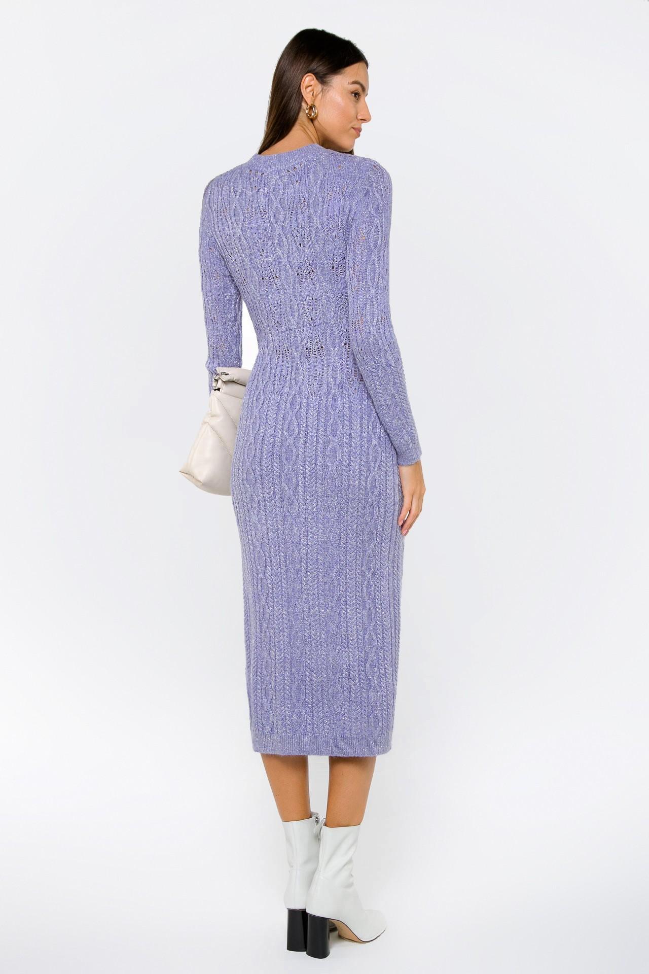 Платье из мягкого кашемира с фактурным узором 5