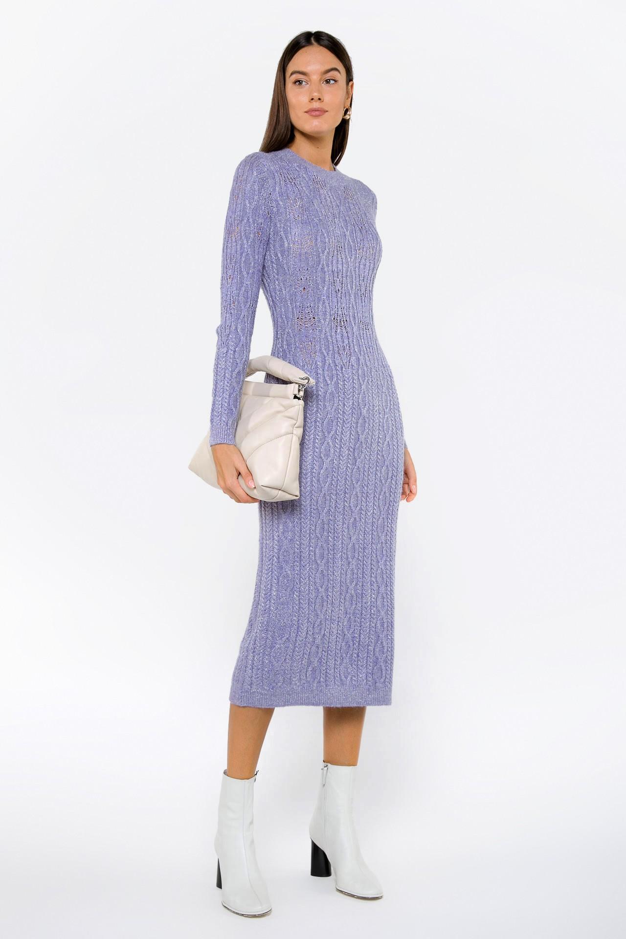 Платье из мягкого кашемира с фактурным узором 1