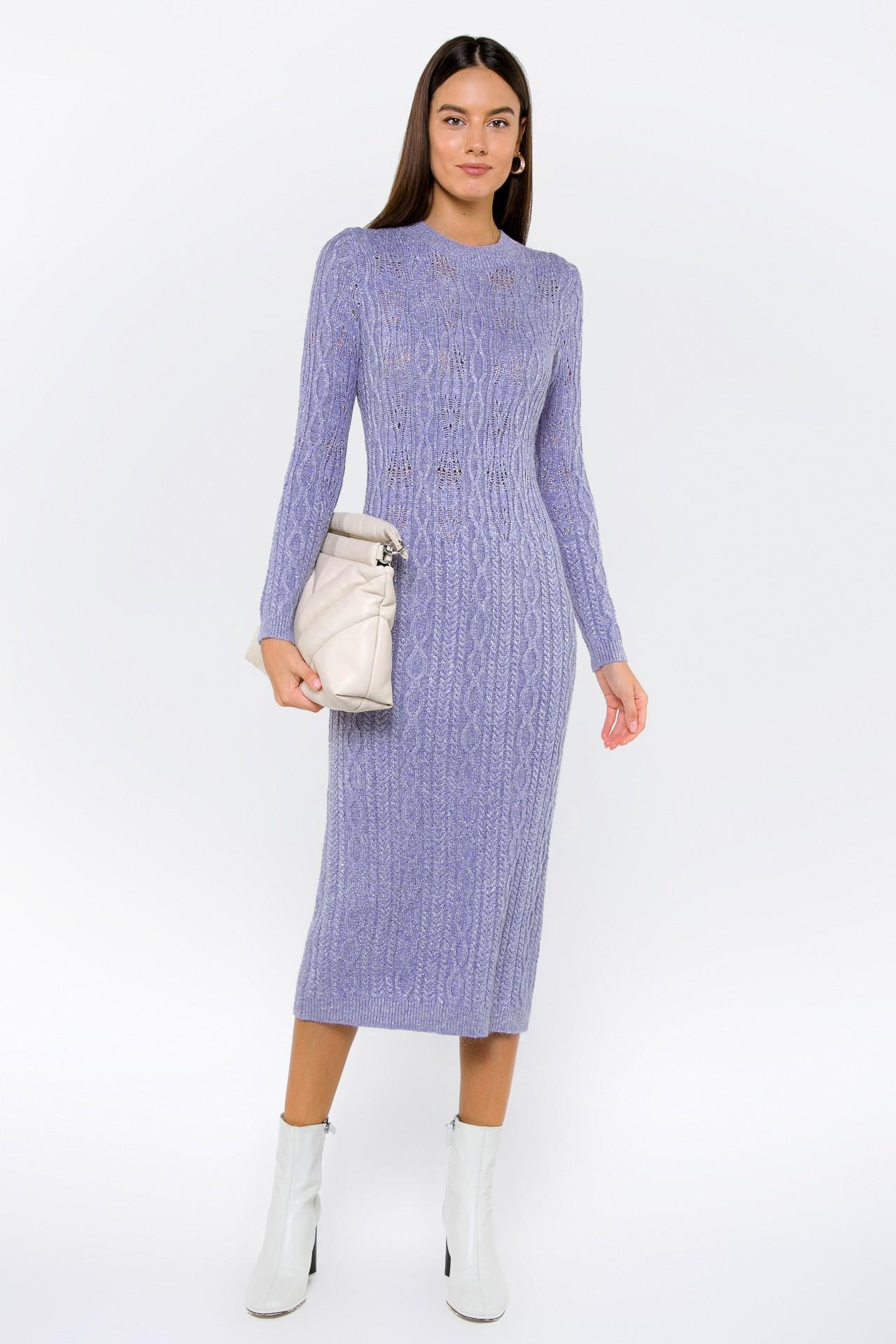 Платье из мягкого кашемира с фактурным узором 3