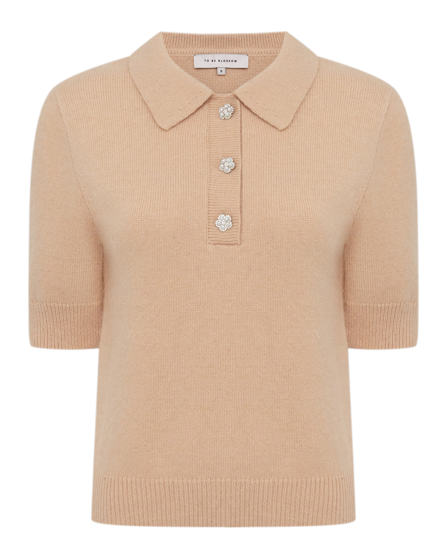 Angora polo jumper, Beige