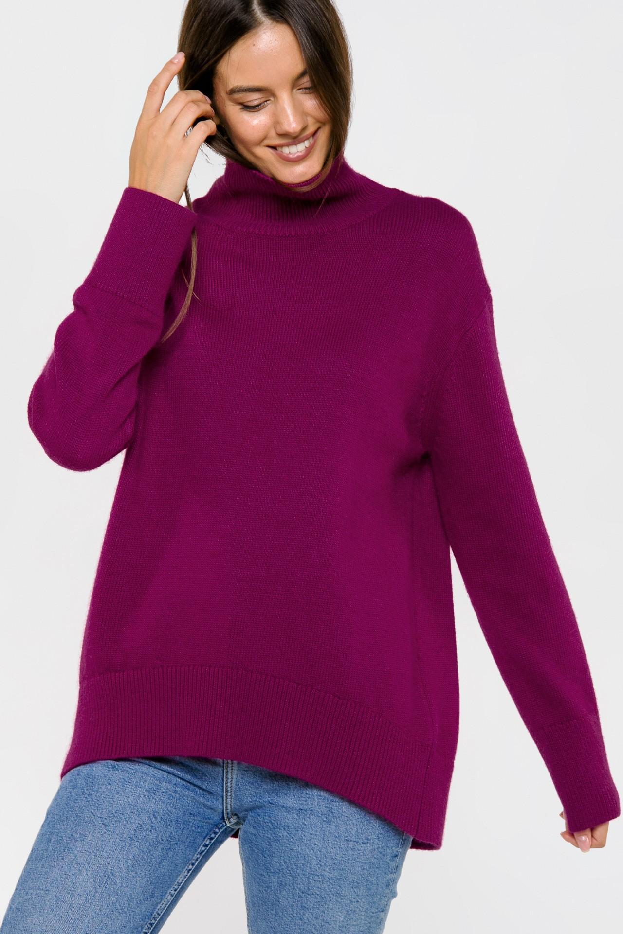 Свитер свободного силуэта с воротником под горло 2